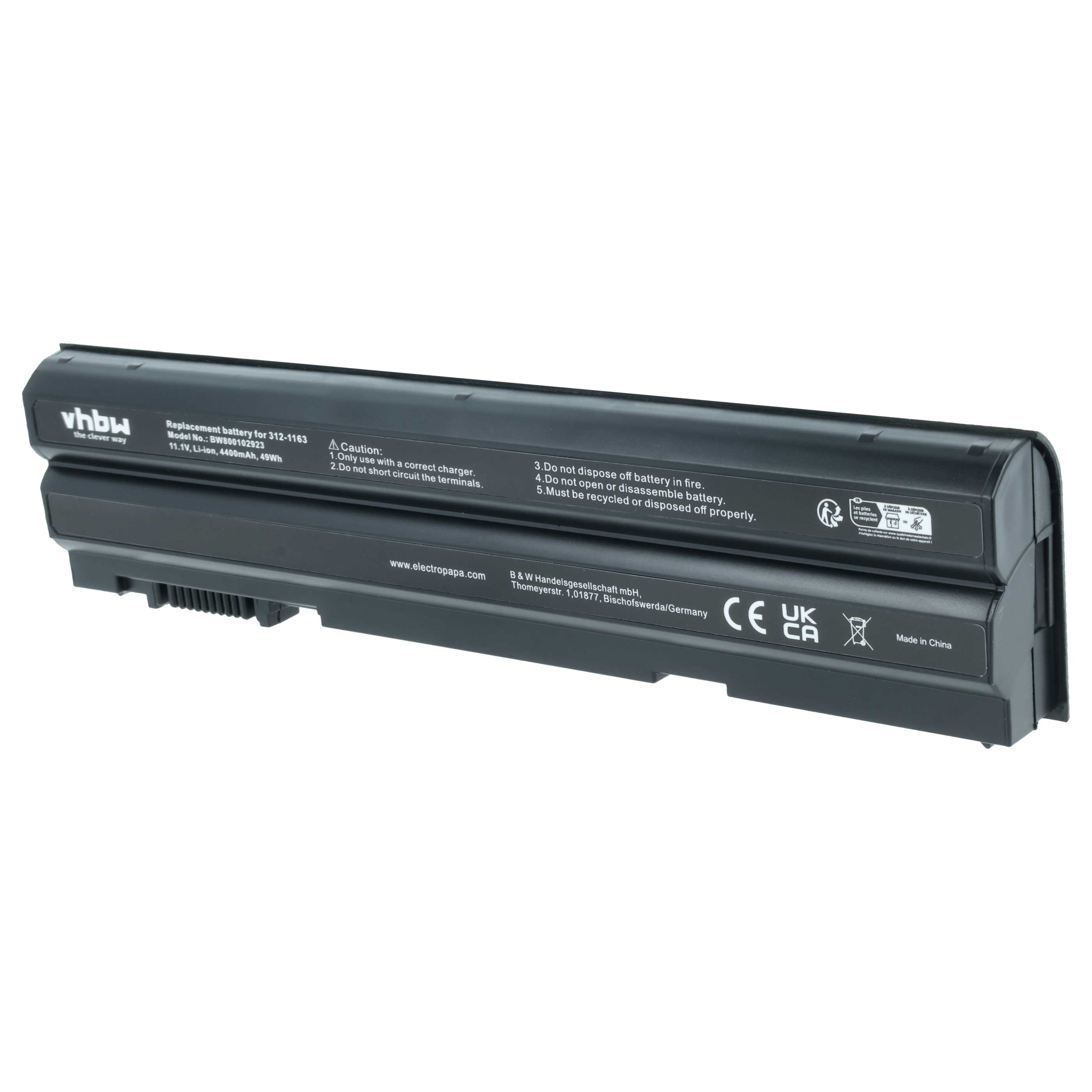 Akumulator do laptopa zamiennik Dell 2P2MJ, 04NW9, 0DTG0V, 05G67C, 312-1163 - 4400 mAh 11,1 V Li-Ion, czarny