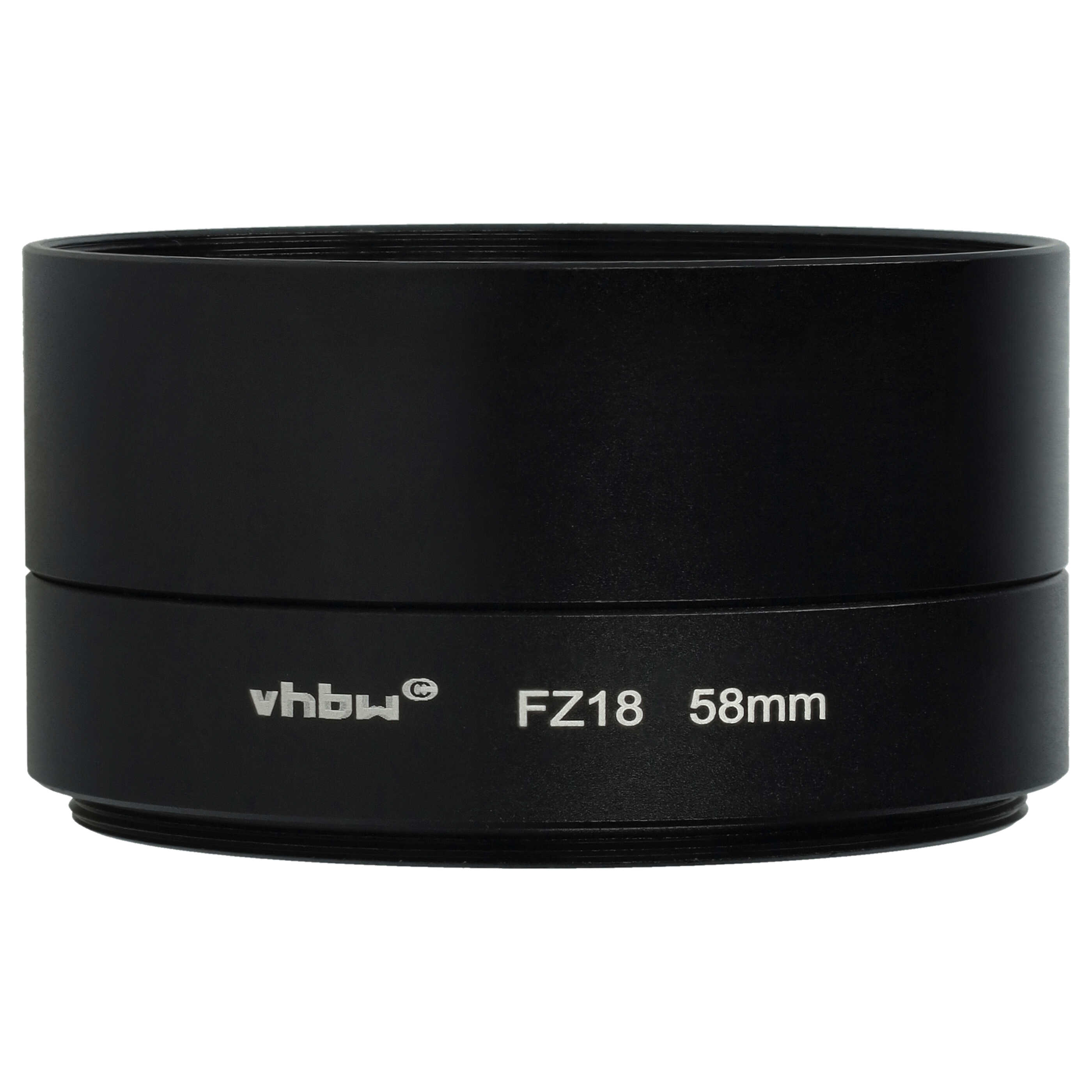 58 mm Filteradapter in Tubusform passend für Panasonic Lumix DMC-FZ18 Kamera Objektiv