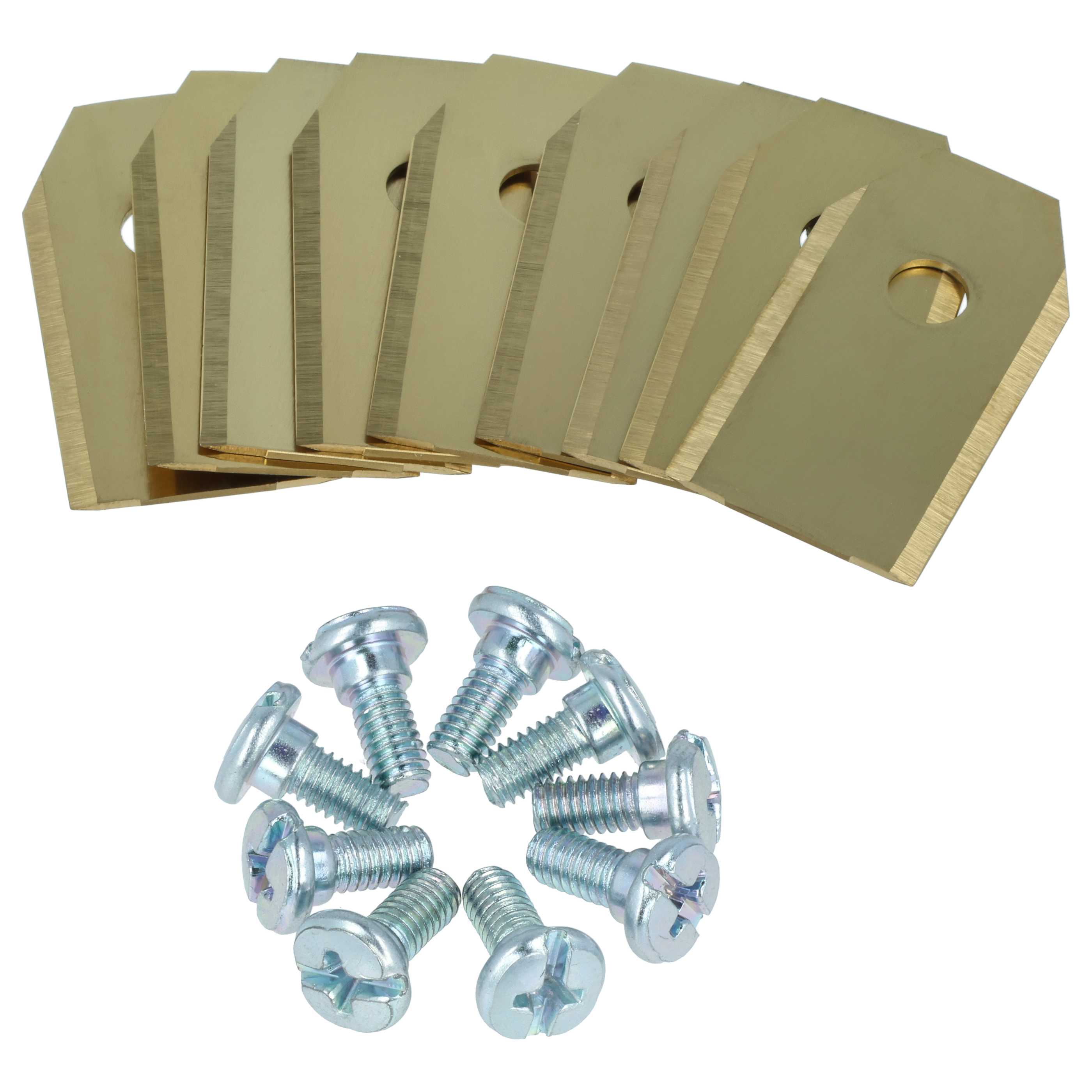9x Lames remplace 505127801, 408720, 505127802 pour tondeuse – Couteaux apatite de titane, Silber Gold
