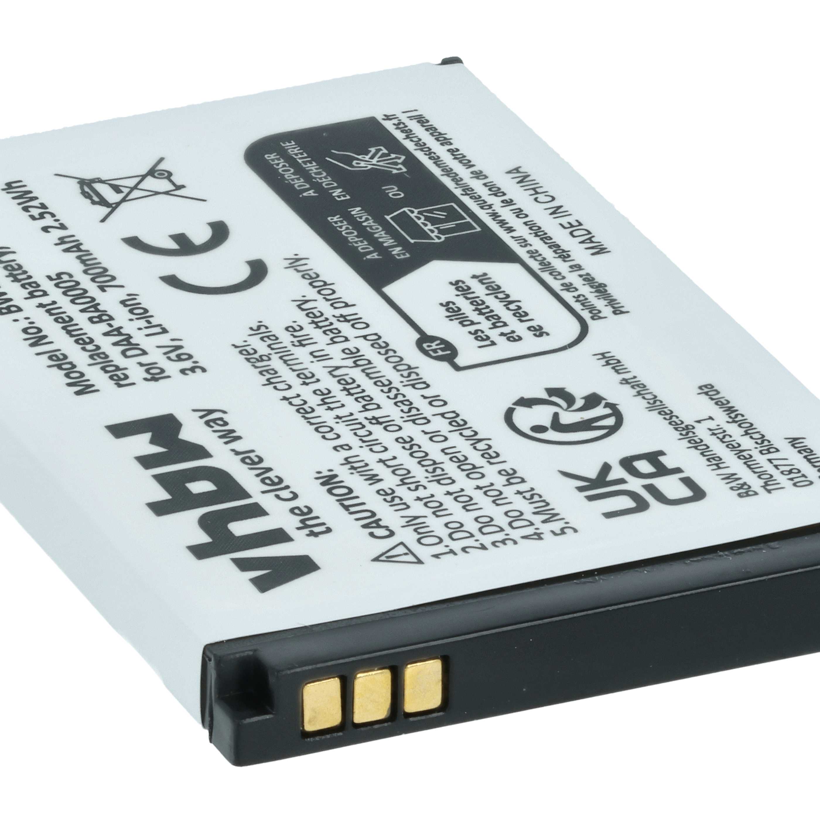 MP3-Player 2x Battery for Creative - 700 mAh 3.7 V Li-Ion