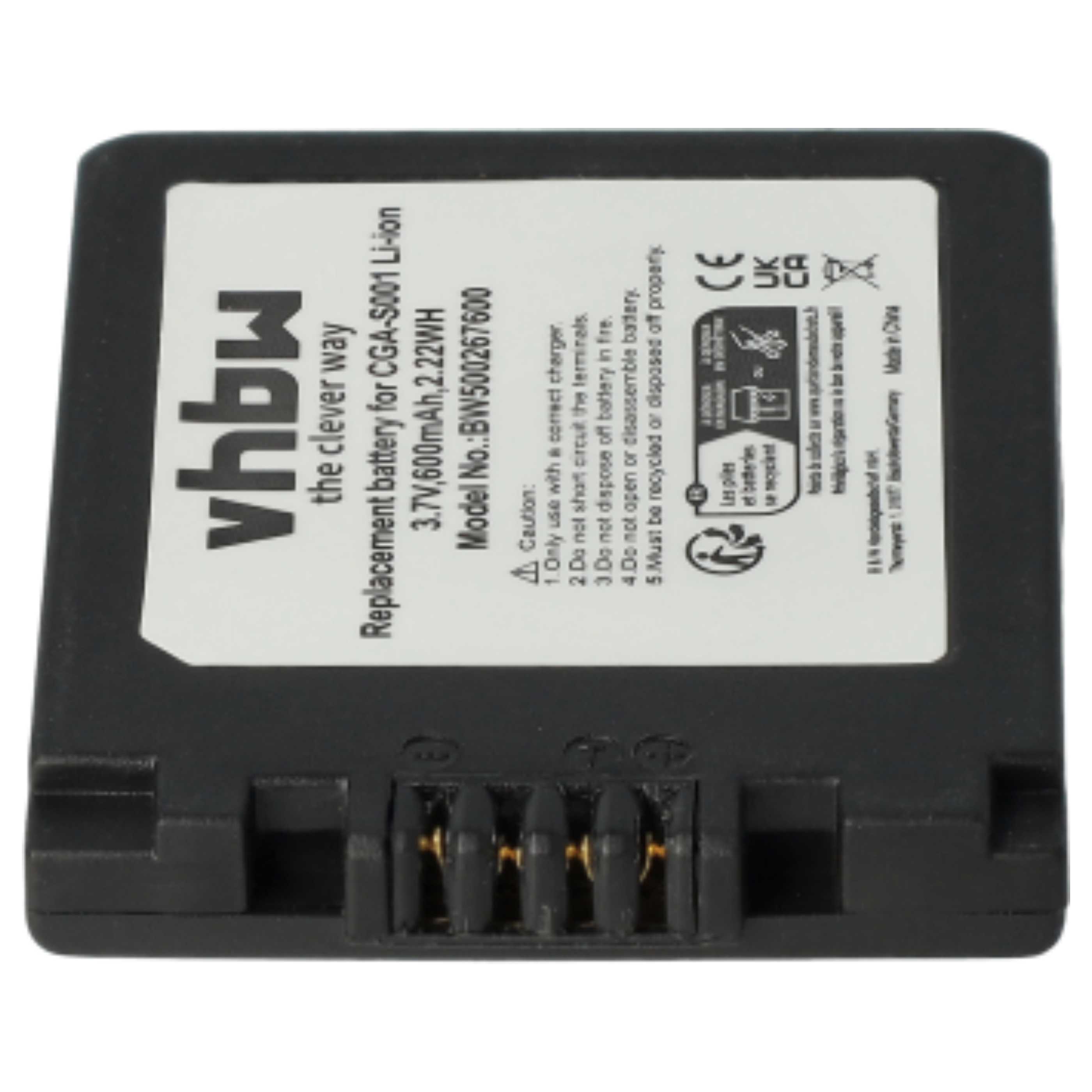 3x Battery replaces Leica BP-DC2 - 500mAh, 3.6V, Li-Ion