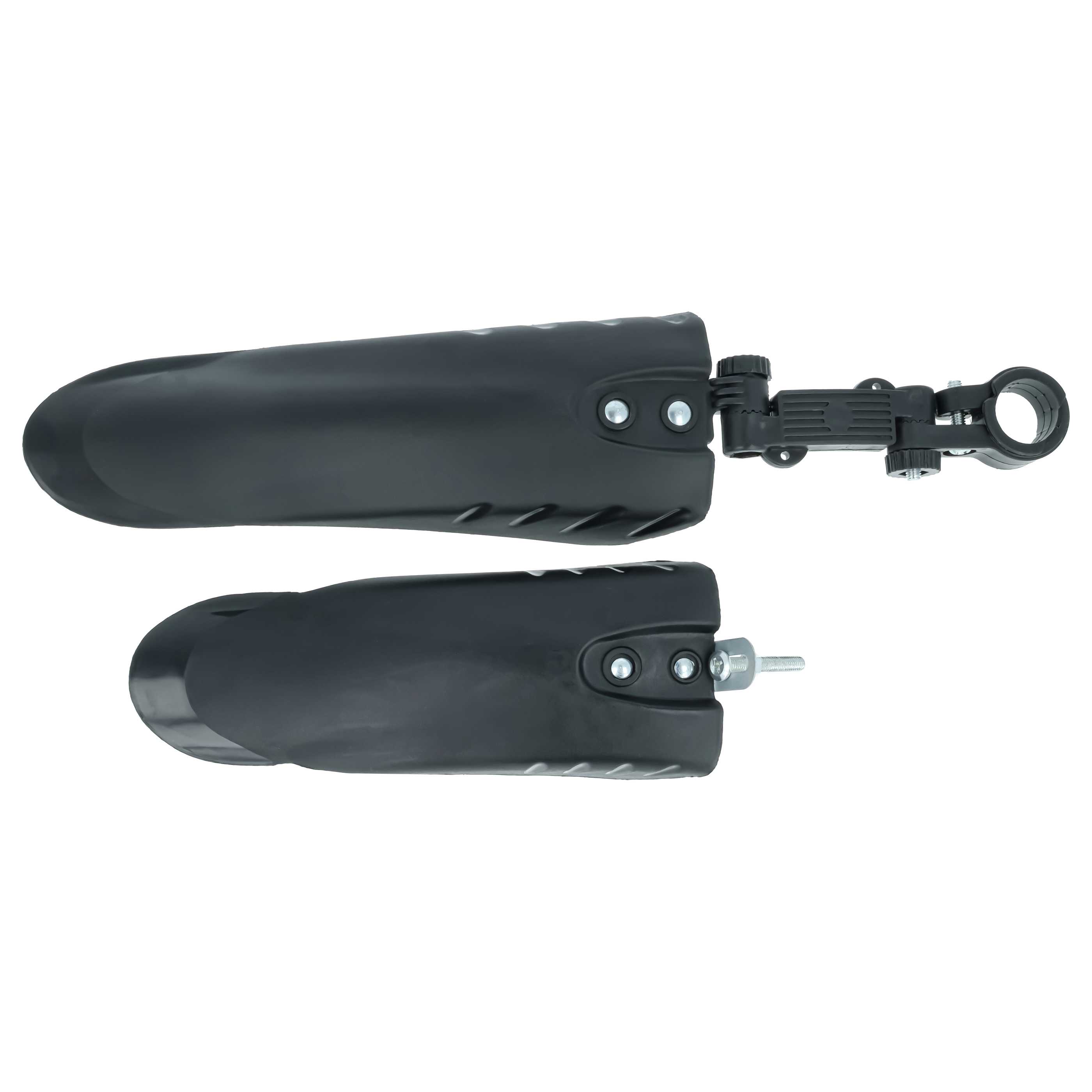 2x Parafango per ruota anteriore e ruota posteriore per mountain bike con pneumatici da 24/26 - nero/nero luci