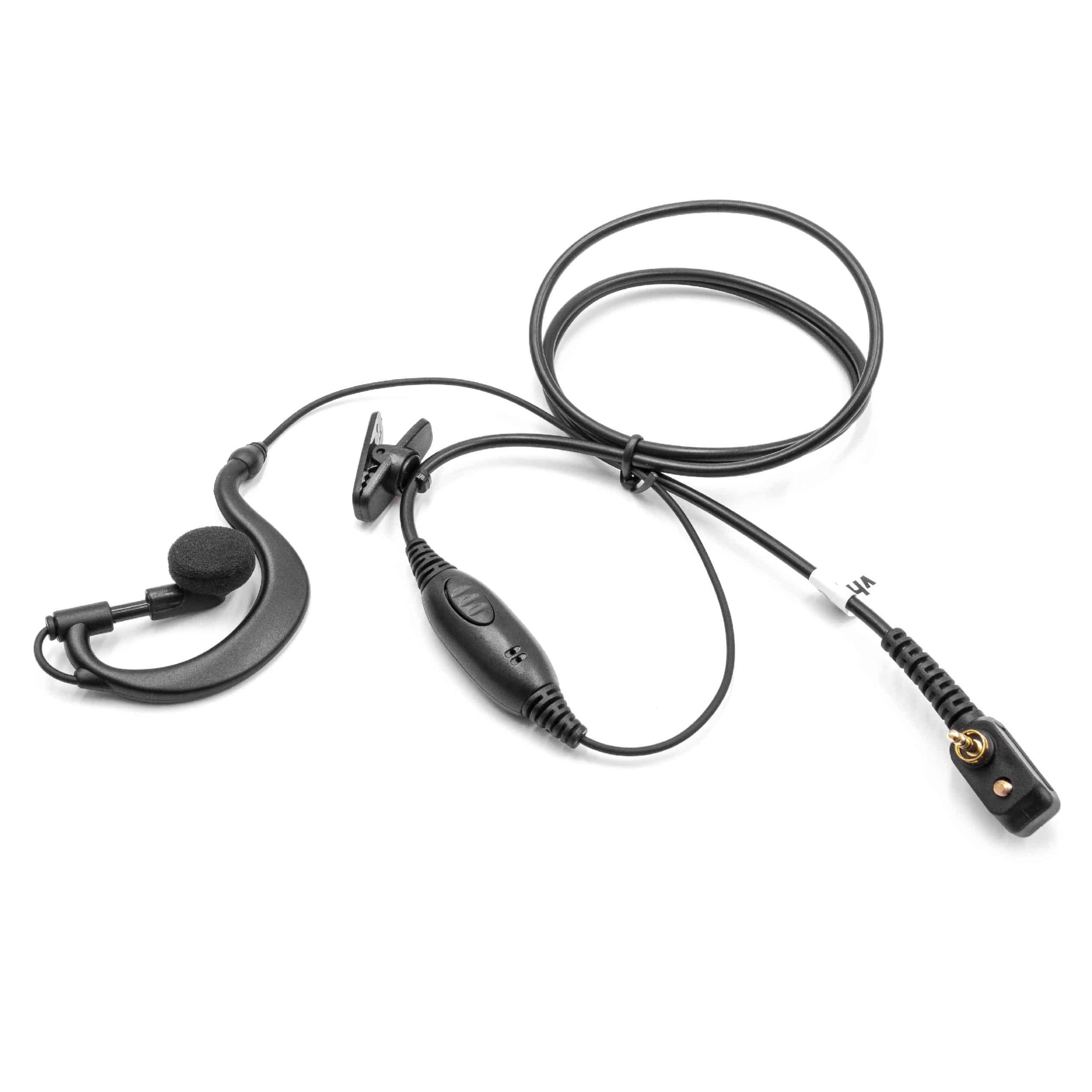 Security headset sostituisce Motorola FTN6583 - Con pulsante di accettazione della chiamata + supporto per la clip, nero
