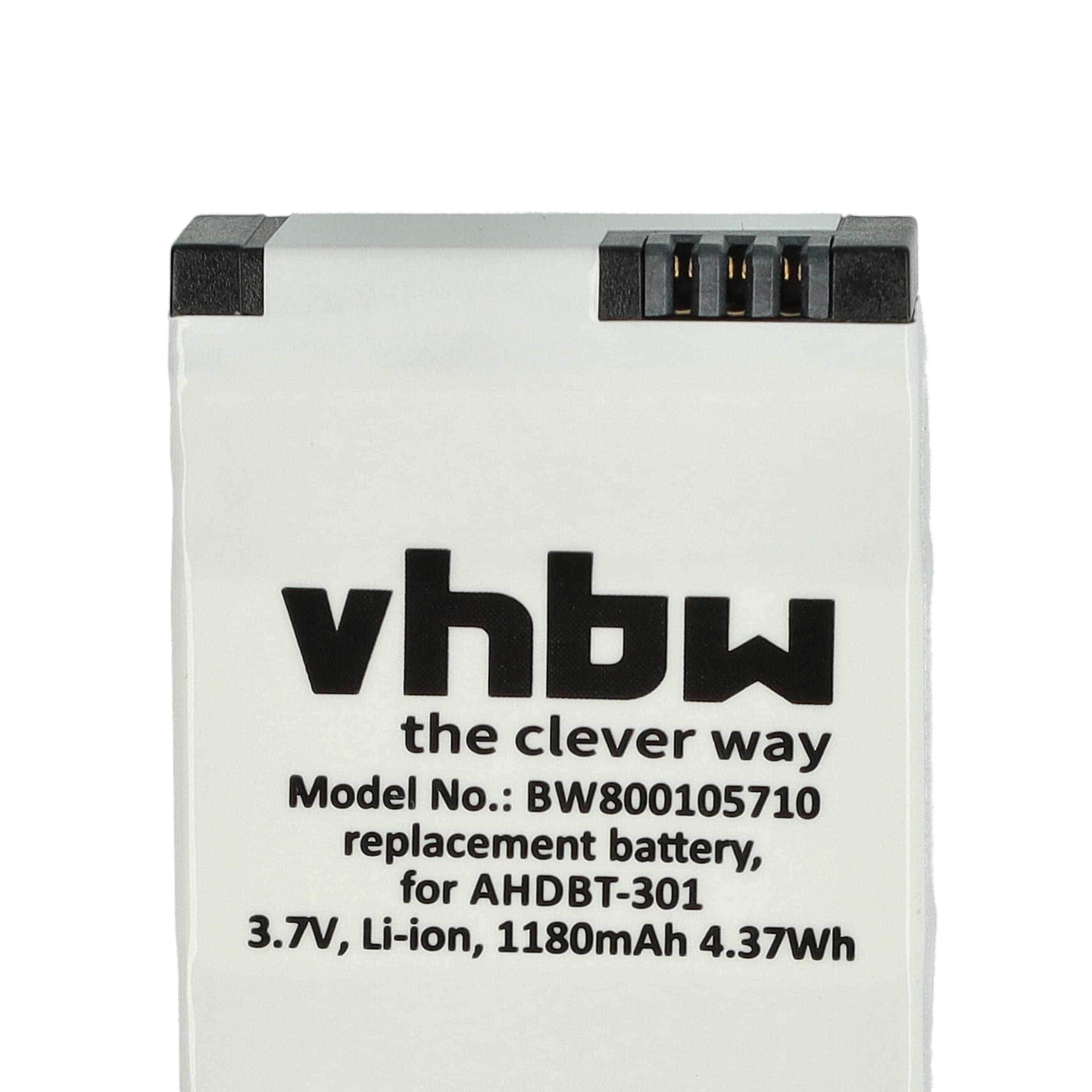 Videocamera 3x Battery replaces GoPro 1ICP7/26/33-2, 601-00724-00ACHDHN-301 - 1180 mAh 3.7 V Li-polymer