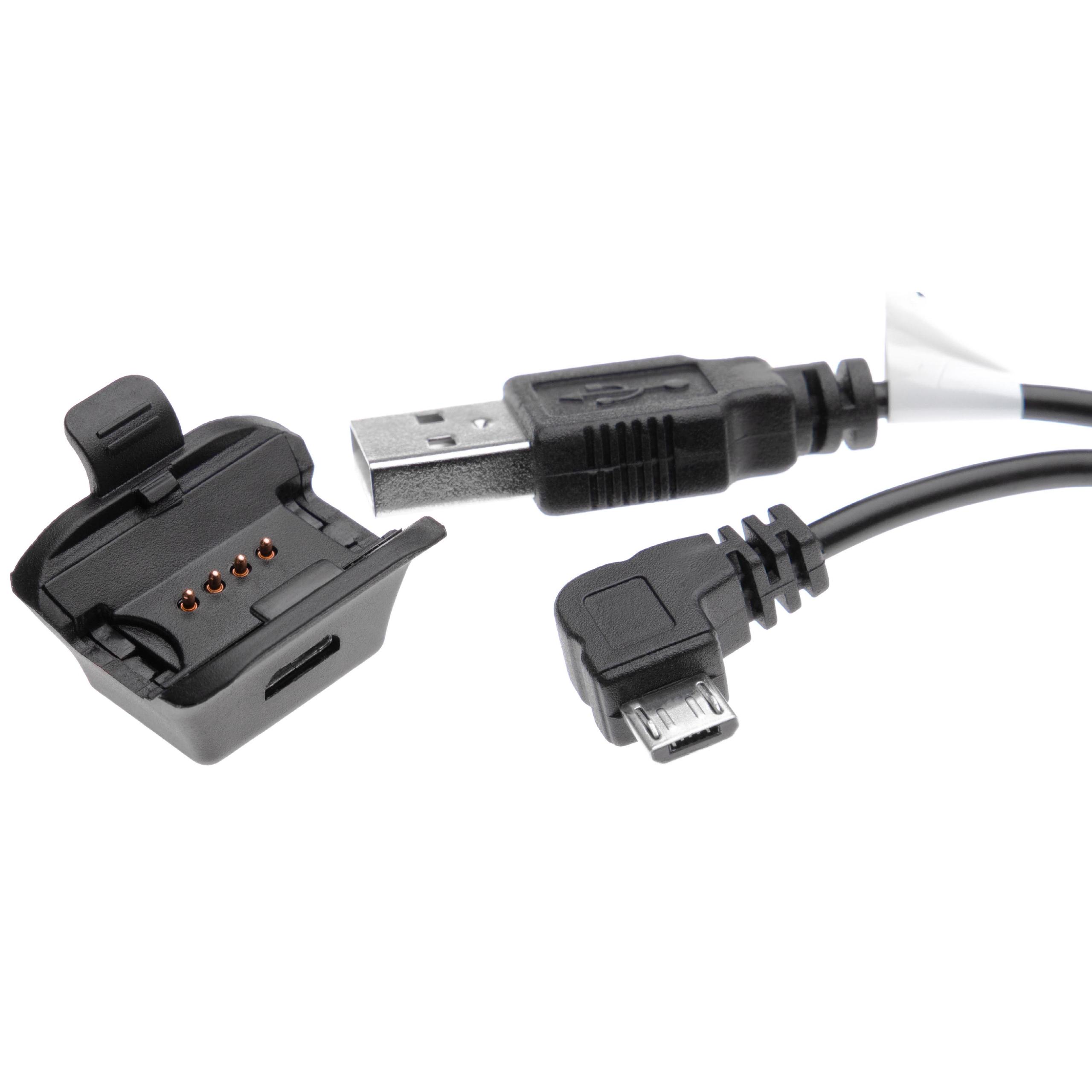 Cable de carga USB para smartwatch Garmin Epix - negro 100 cm