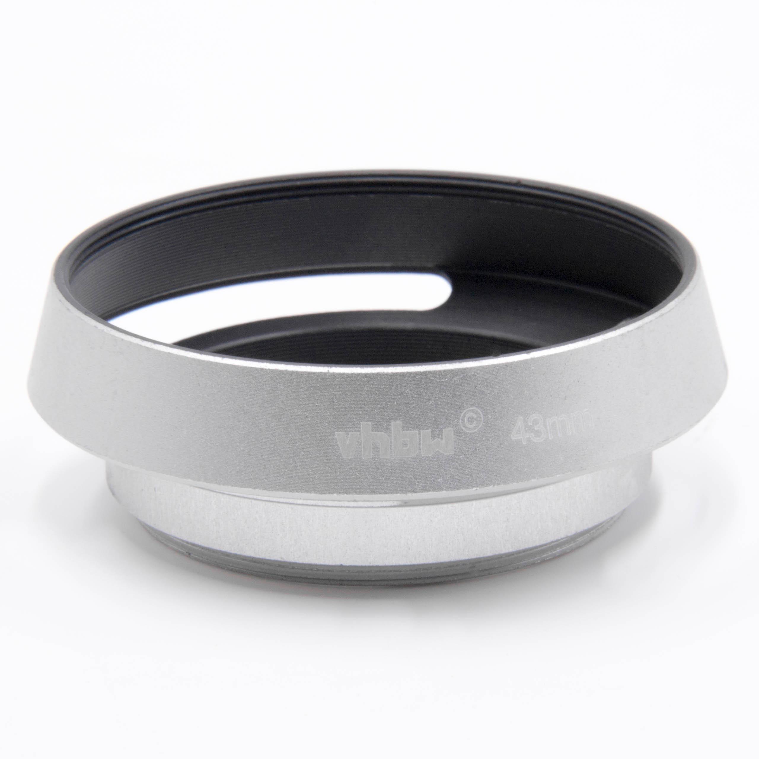 Lens Hood suitable for 43mm Lens - Lens Shade Silver, Round