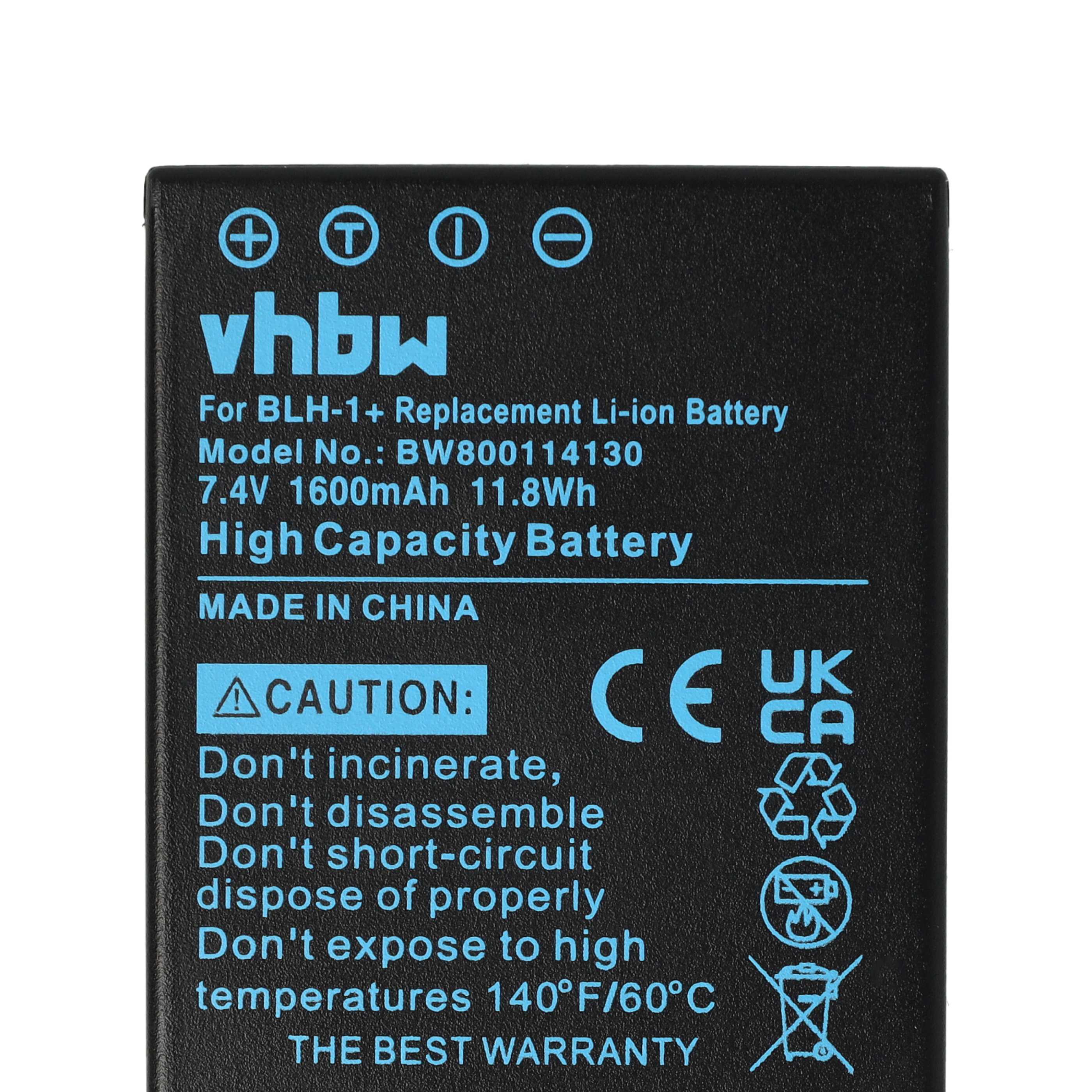 3x Battery replaces Olympus BLH-1 - 1600mAh, 7.4V, Li-Ion