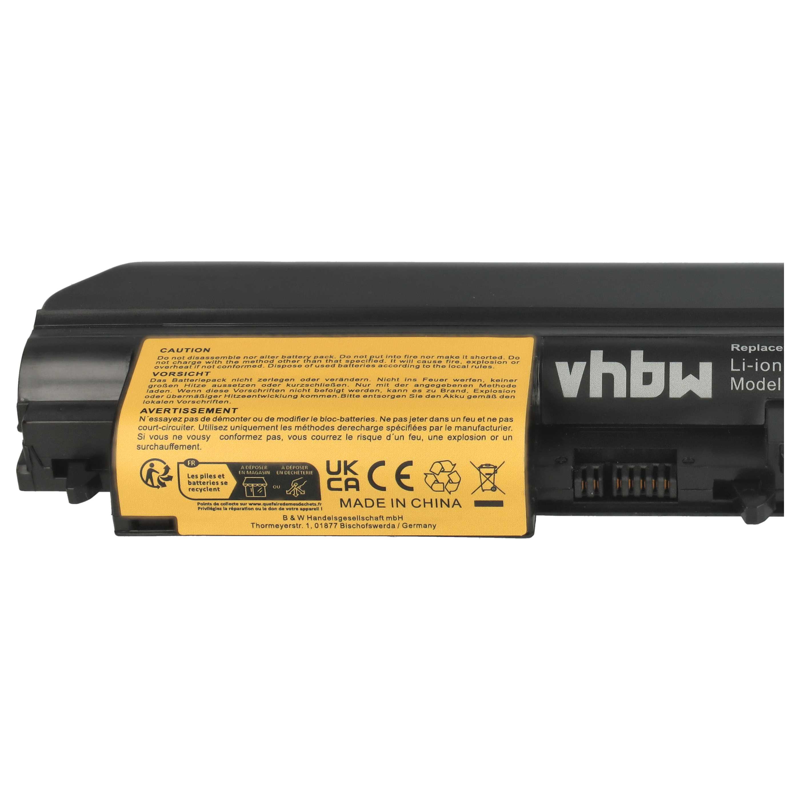 Akumulator do laptopa zamiennik IBM 42T4653, 42T5225, 42T4677, 42T5227 - 4400 mAh 10,8 V Li-Ion, czarny