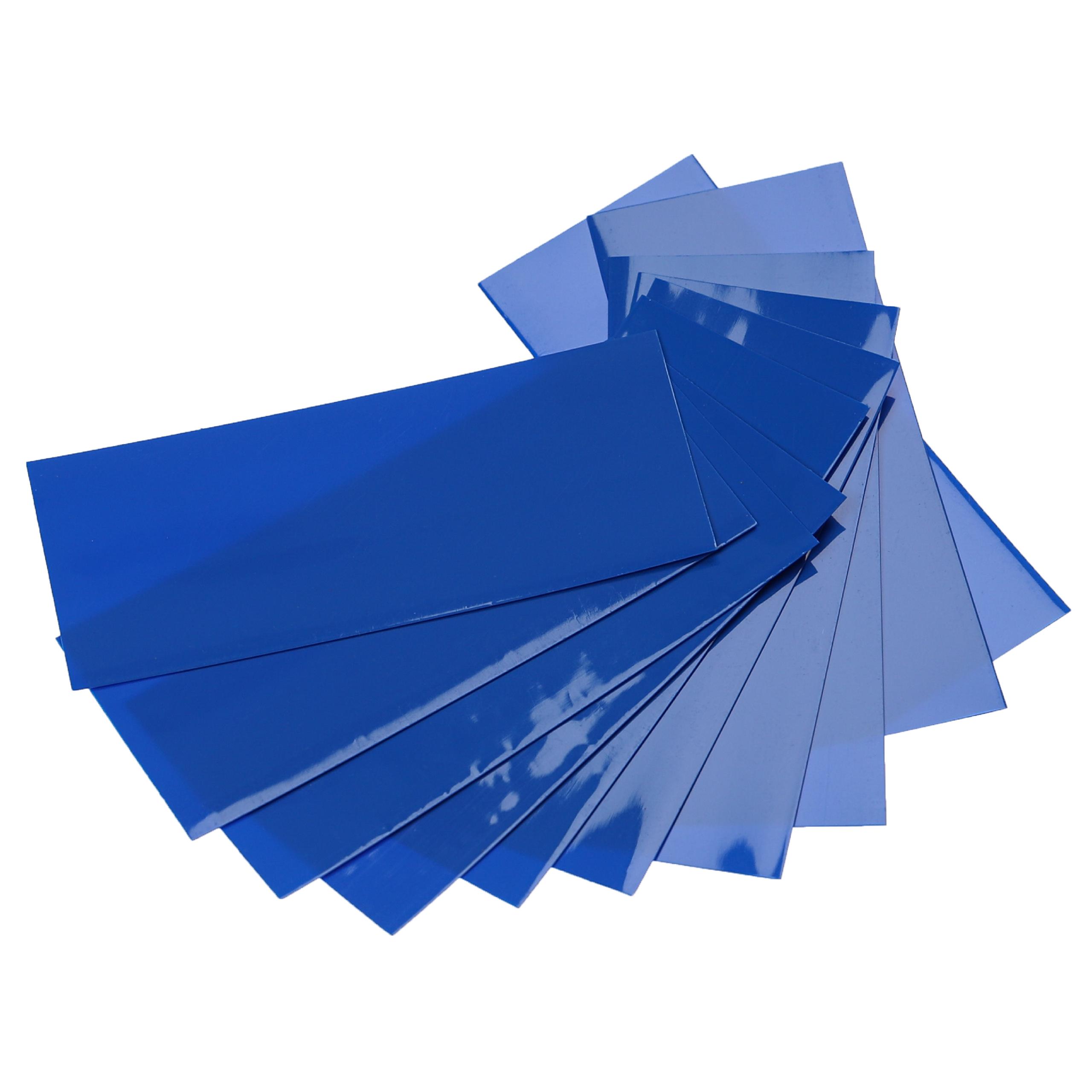 10x Gaines thermorétractables adaptées pour batteries 18650 - Film rétractable bleu
