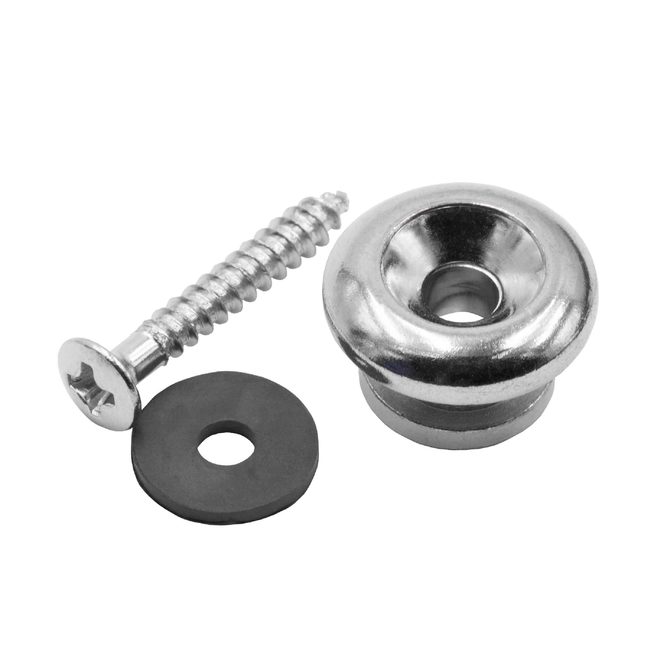  Security Strap Lock Straplock Button Pin Peg for Electric/Acoustic Guitar, Bass; silver, mushroom 