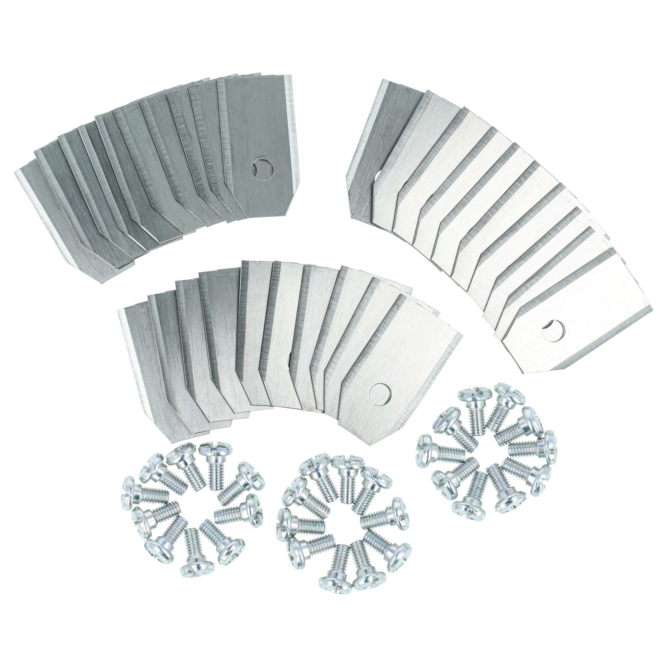 30x Exchange Blade replaces Arnold AR1 Cordless Lawnmower etc. - Steel, Silver