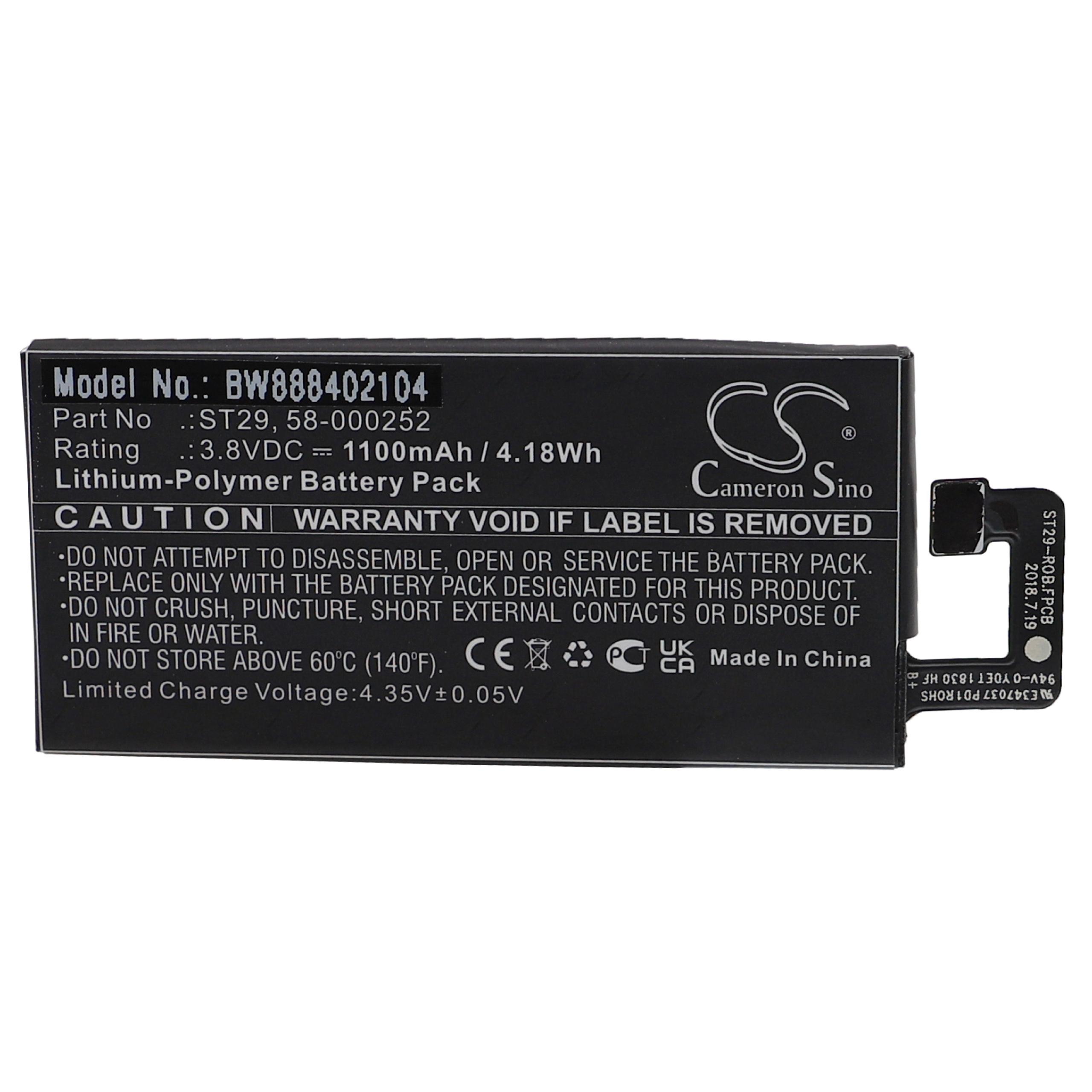 Batterie remplace Amazon ST29, 58-000252 pour liseuse ebook - 1100mAh 3,8V Li-polymère