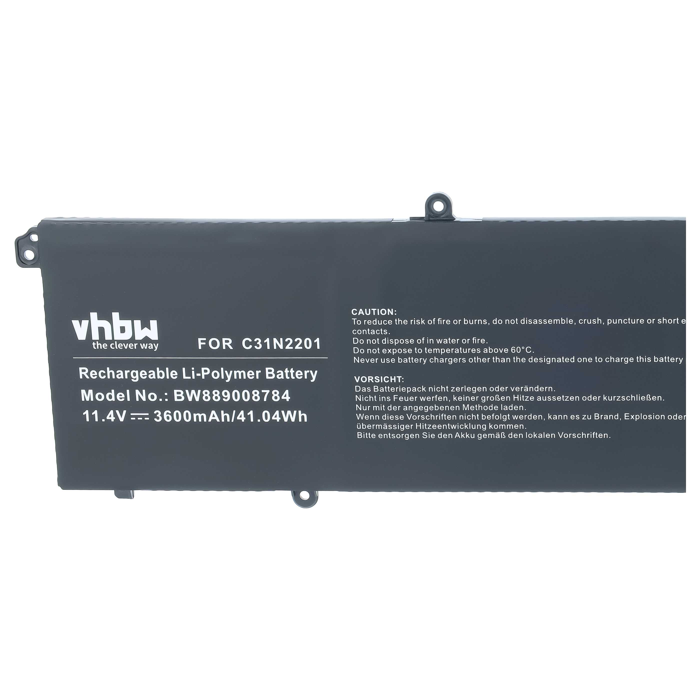 Notebook-Akku als Ersatz für Asus 0B200-04260000, C31N2201 für Asus - 3600mAh 11,4V Li-Polymer