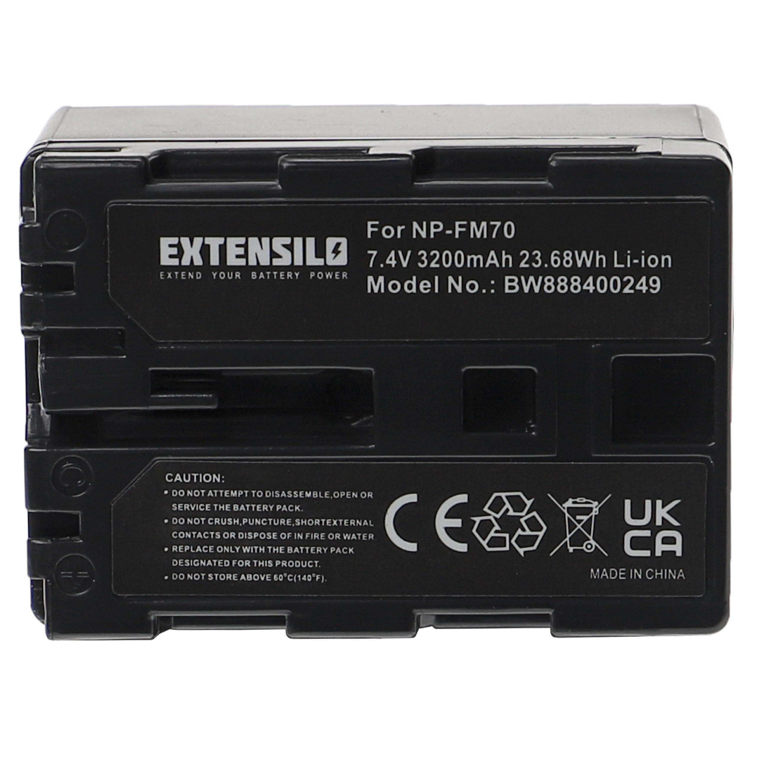 Battery Replacement for Sony NP-FM55H, NP-FM91, NP-FM90, NP-FM70, NP-FM50, NP-FM30 - 3200mAh, 7.4V, Li-Ion