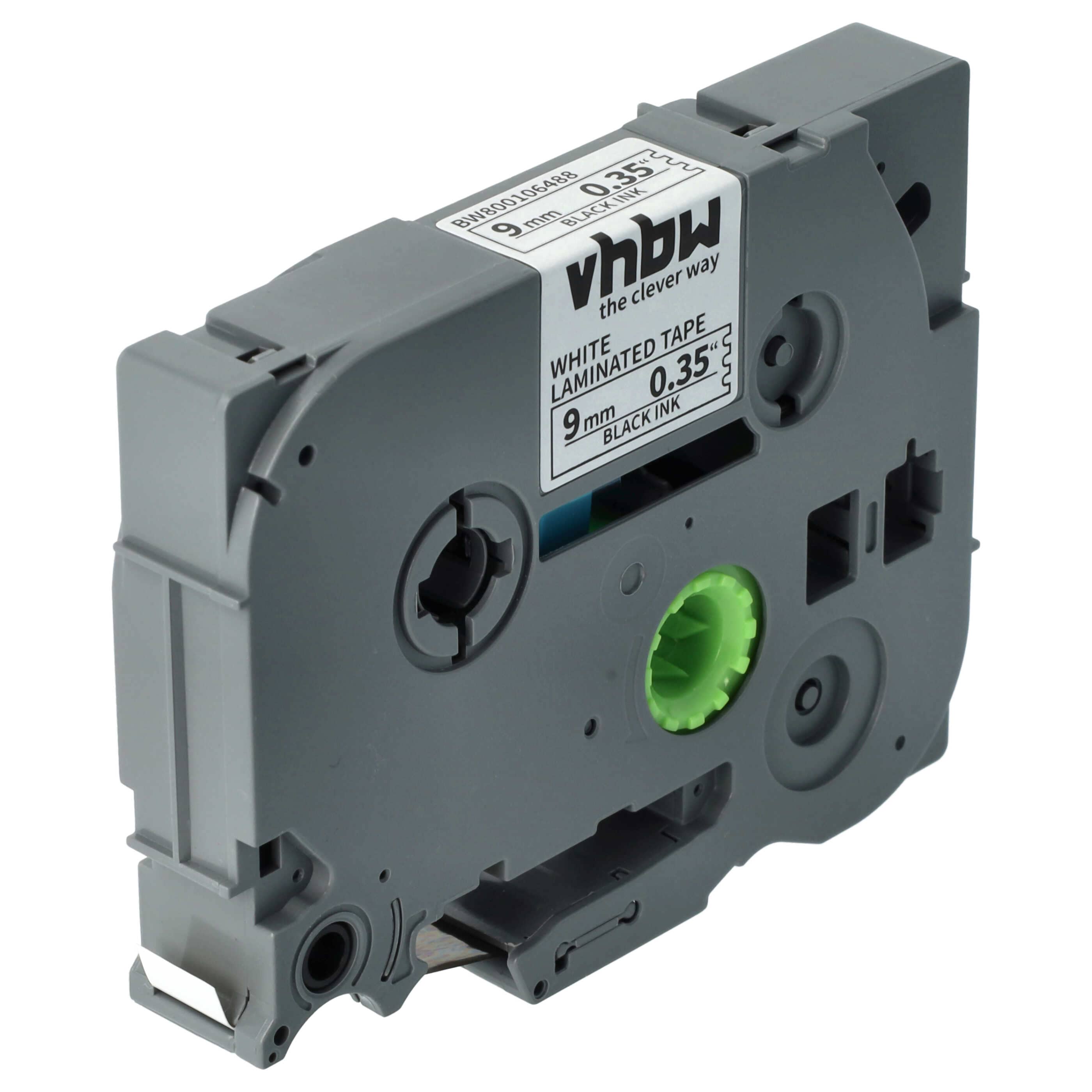100x Label Tape replaces Brother TZ-221, TZE-221 - 9 mm Black to White