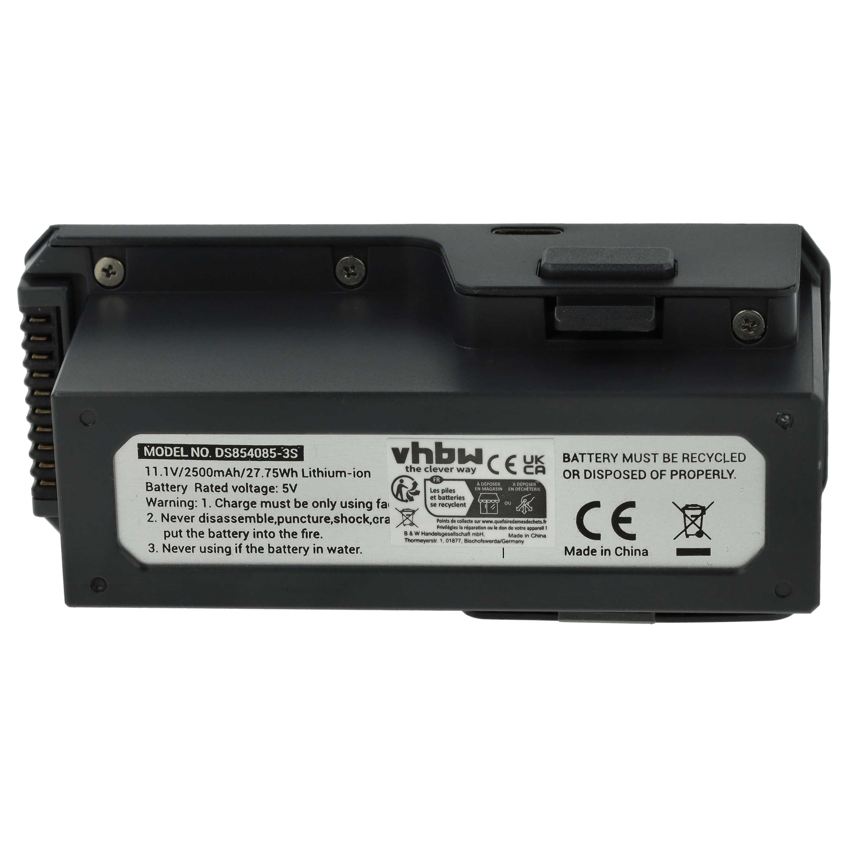 Batterie remplace SJ R/C DS854085-3S pour drone SJRC- 2500mAh 11,1V Li-ion