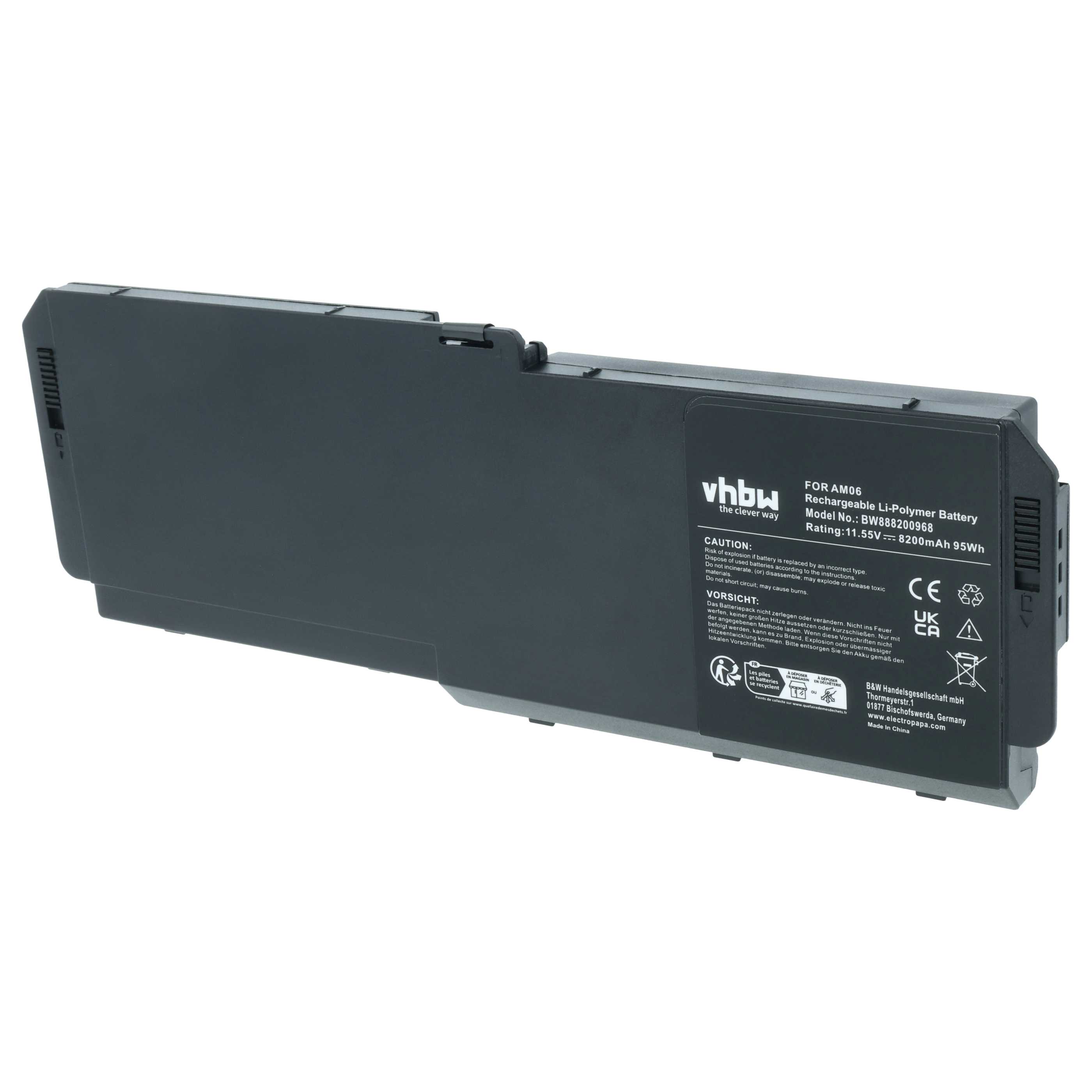 Akumulator do laptopa zamiennik HP AM06095XL, AM06XL, HSN-Q12C, HSTNN-IB8G - 8200 mAh 11,55 V Li-Ion, czarny