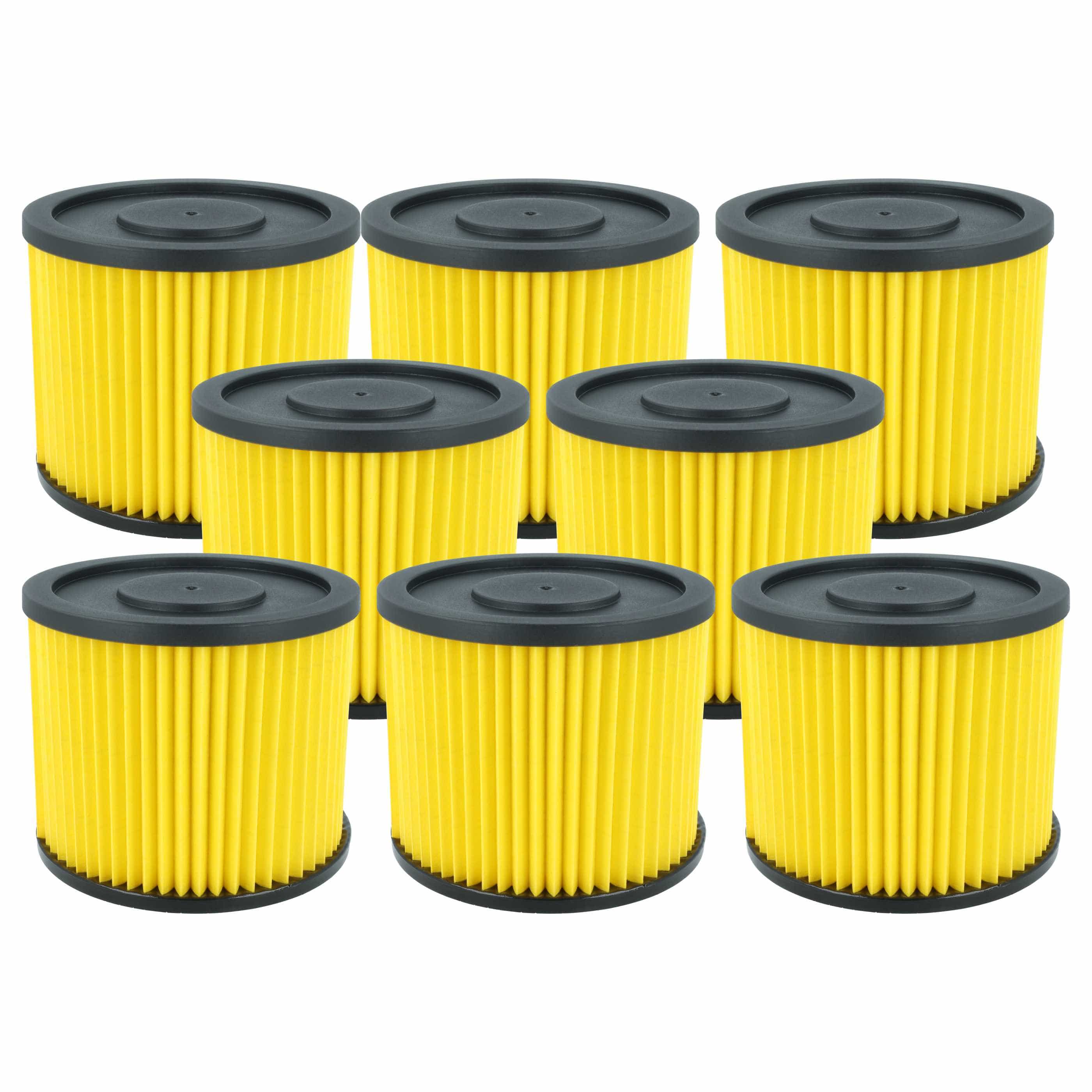 8x cartridge filter replaces Einhell 23.511.10, 2351110 for Basic Vacuum Cleaner, yellow