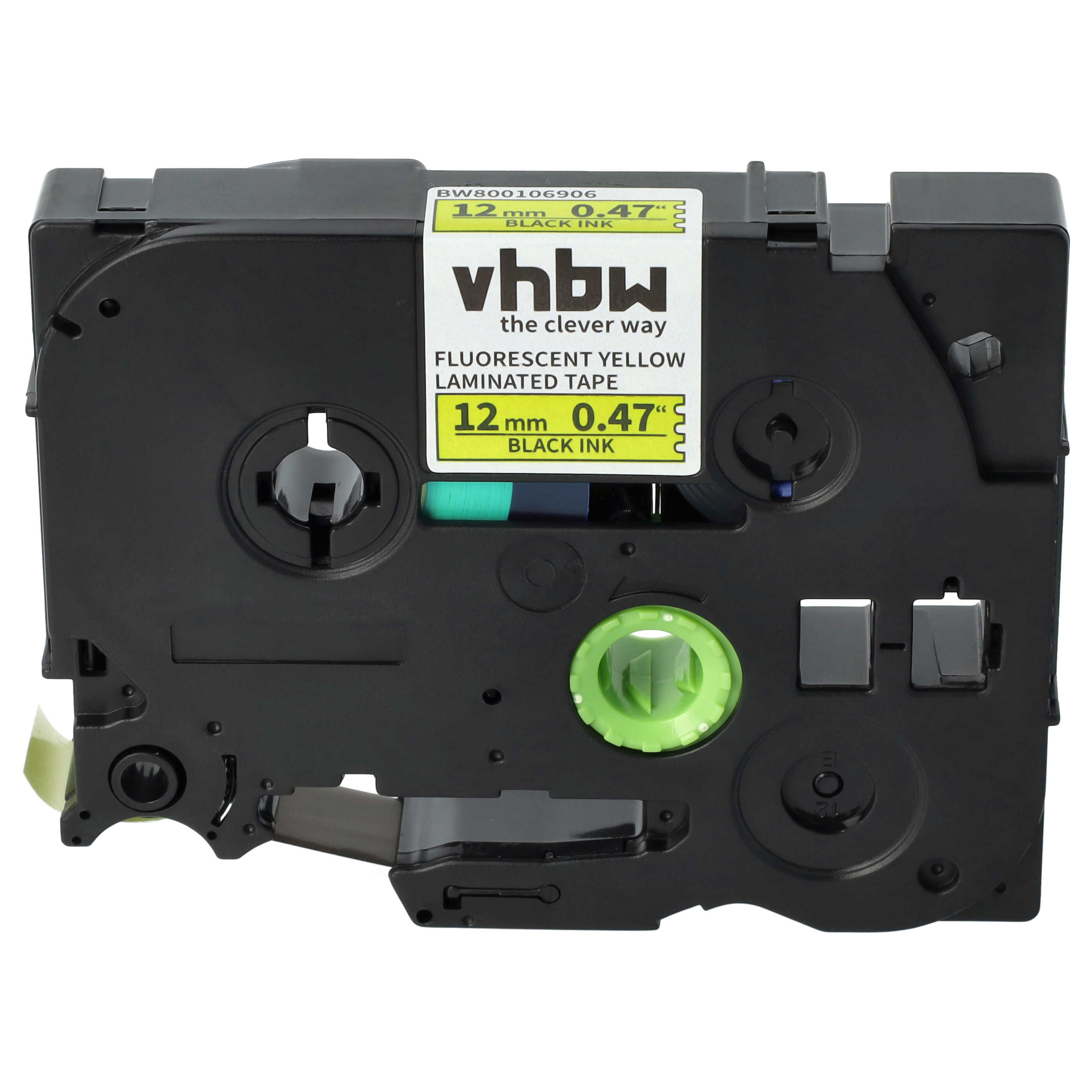 Label Tape as Replacement for Brother TZ-C31, TZE-C31 - 12 mm Black to Neon-Yellow