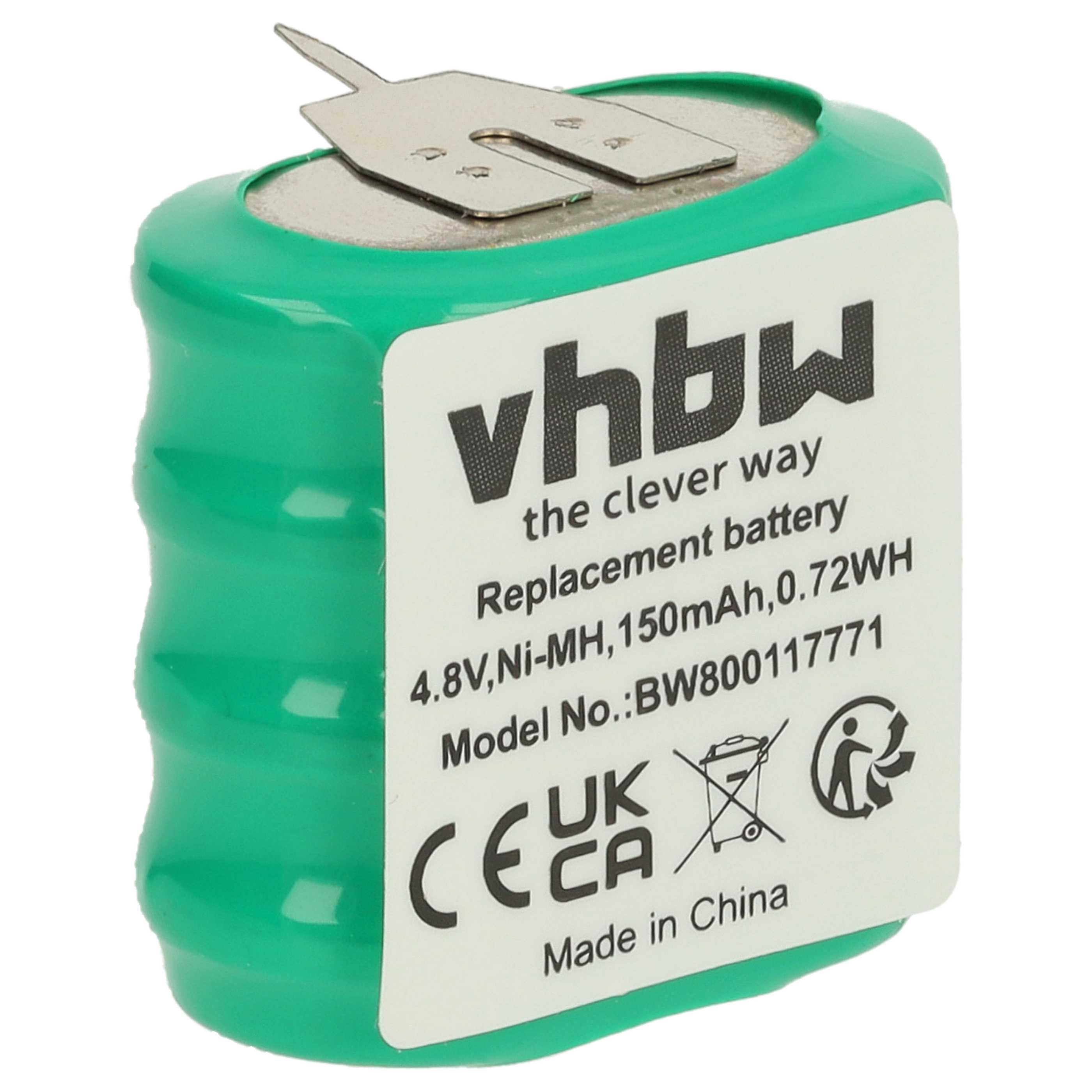 10x Button Cell Battery Type 4/V150H 3 Pins for Model Building Solar Lamps etc. - 150 mAh 4.8 V NiMH