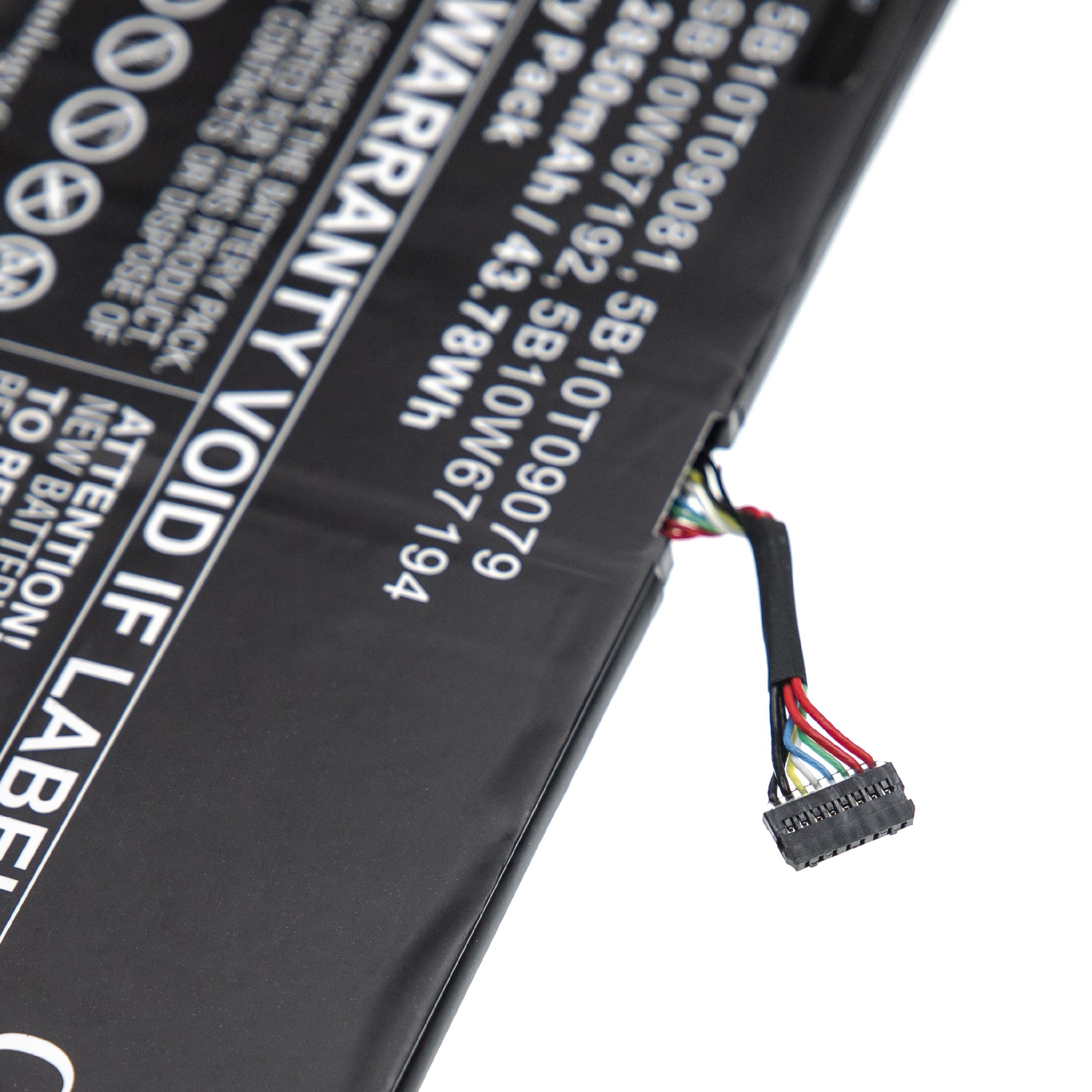 Batterie remplace Lenovo 5B10T09081, 5B10T09079 pour ordinateur portable - 2850mAh 15,36V Li-polymère