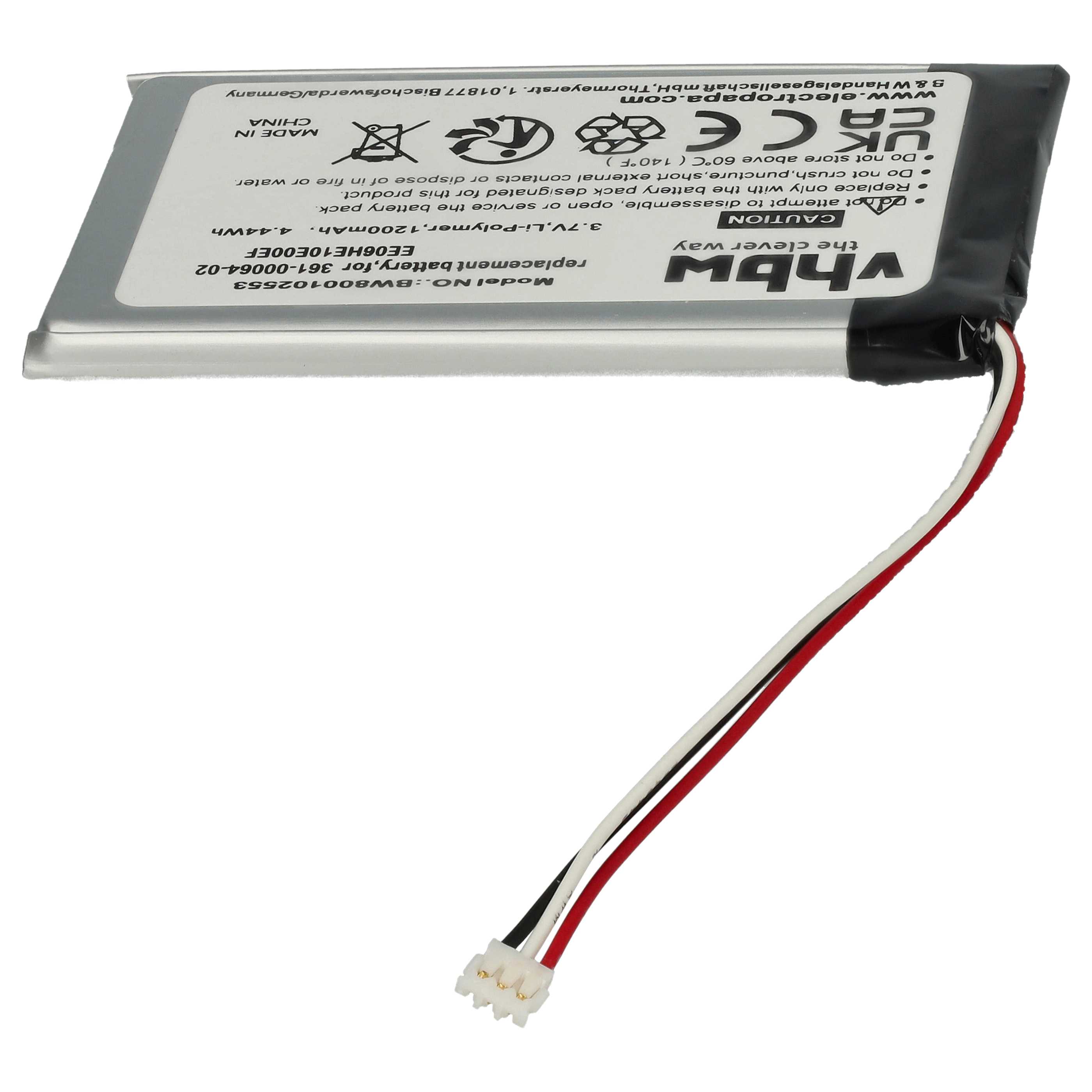 Akumulator do nawigacji GPS zamiennik Garmin EE06HE10E00EF, 361-00064-02 - 1200 mAh 3,7 V LiPo