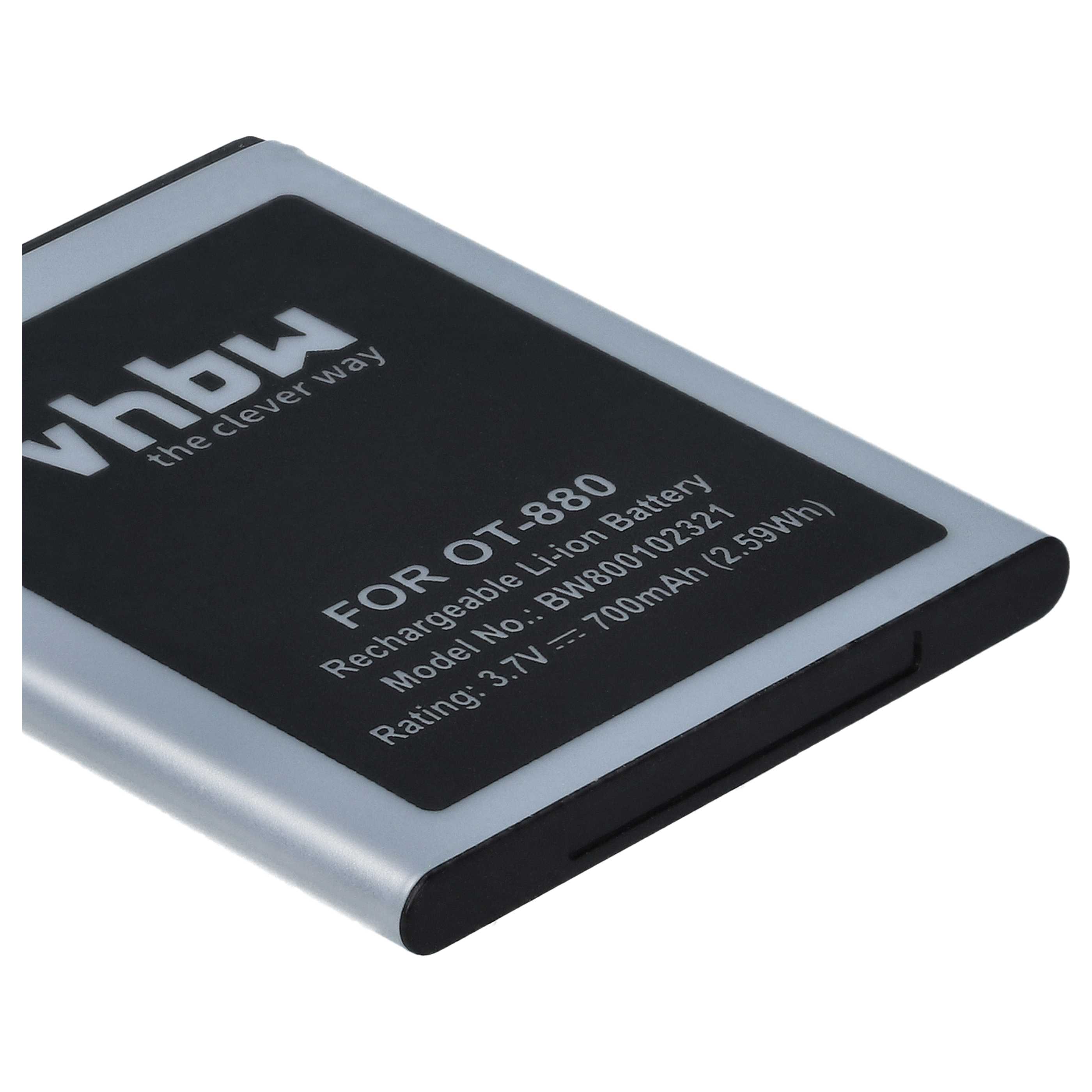 Akku als Ersatz für Alcatel BY42, BTR510AB, BTR875B, CAB3120000C1, CAB20K0000C1 - 700mAh 3,7V Li-Ion