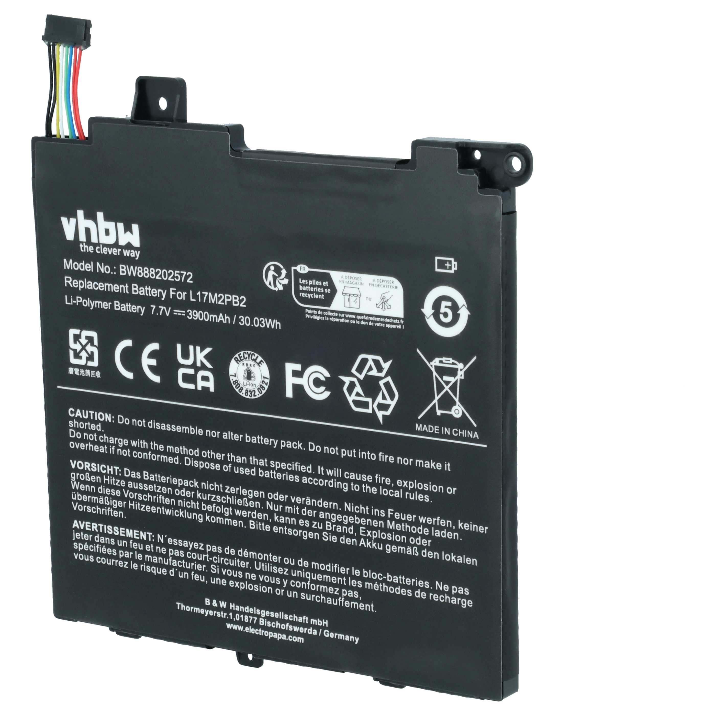 Akumulator do laptopa zamiennik Lenovo 5B10P53997, 5B10P54001, 5B10P54006, 5B10W67379 - 3900 mAh 7,7 V LiPo