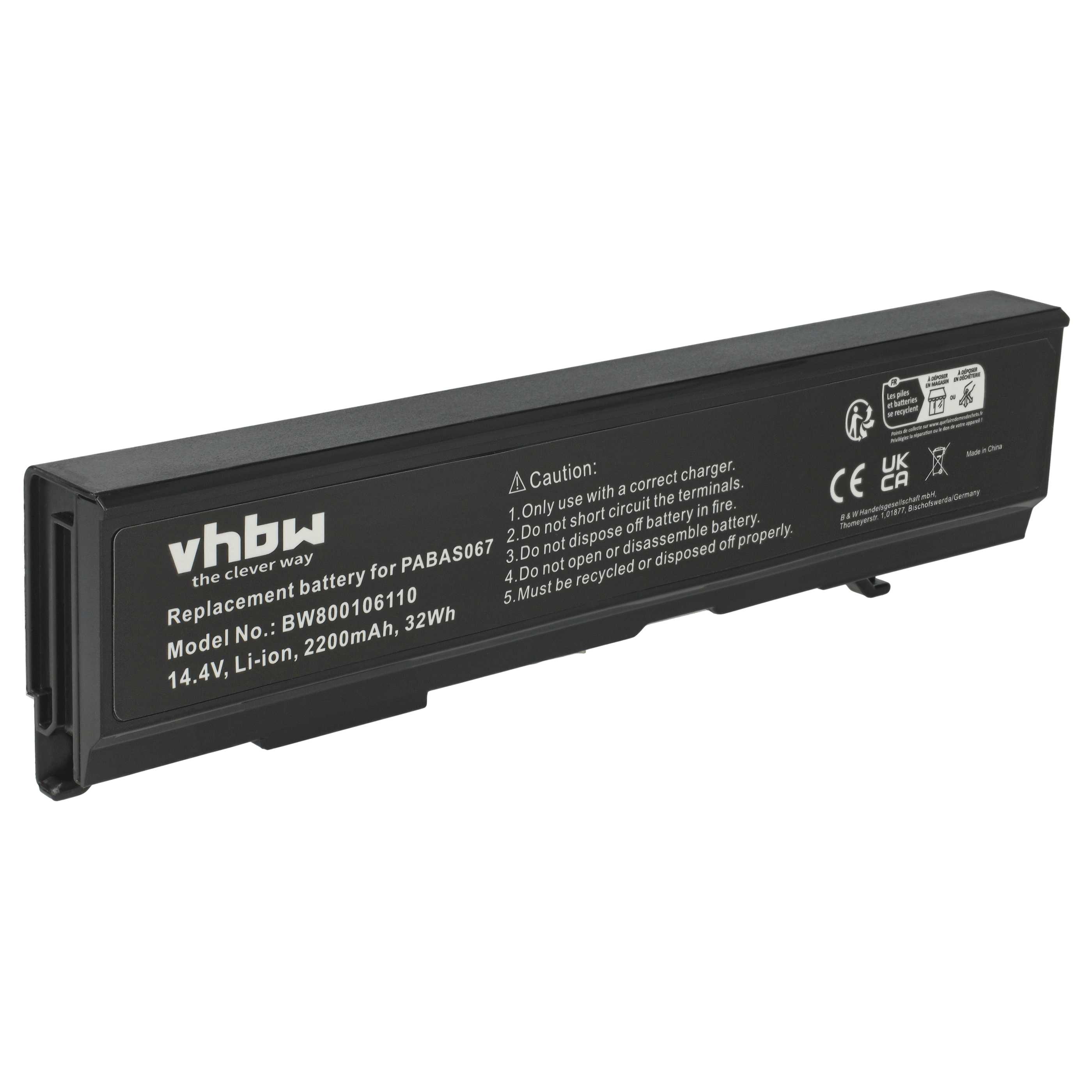 Akumulator do laptopa zamiennik Toshiba PA3451U-1BRS, PABAS067 - 2200 mAh 14,4 V Li-Ion, czarny