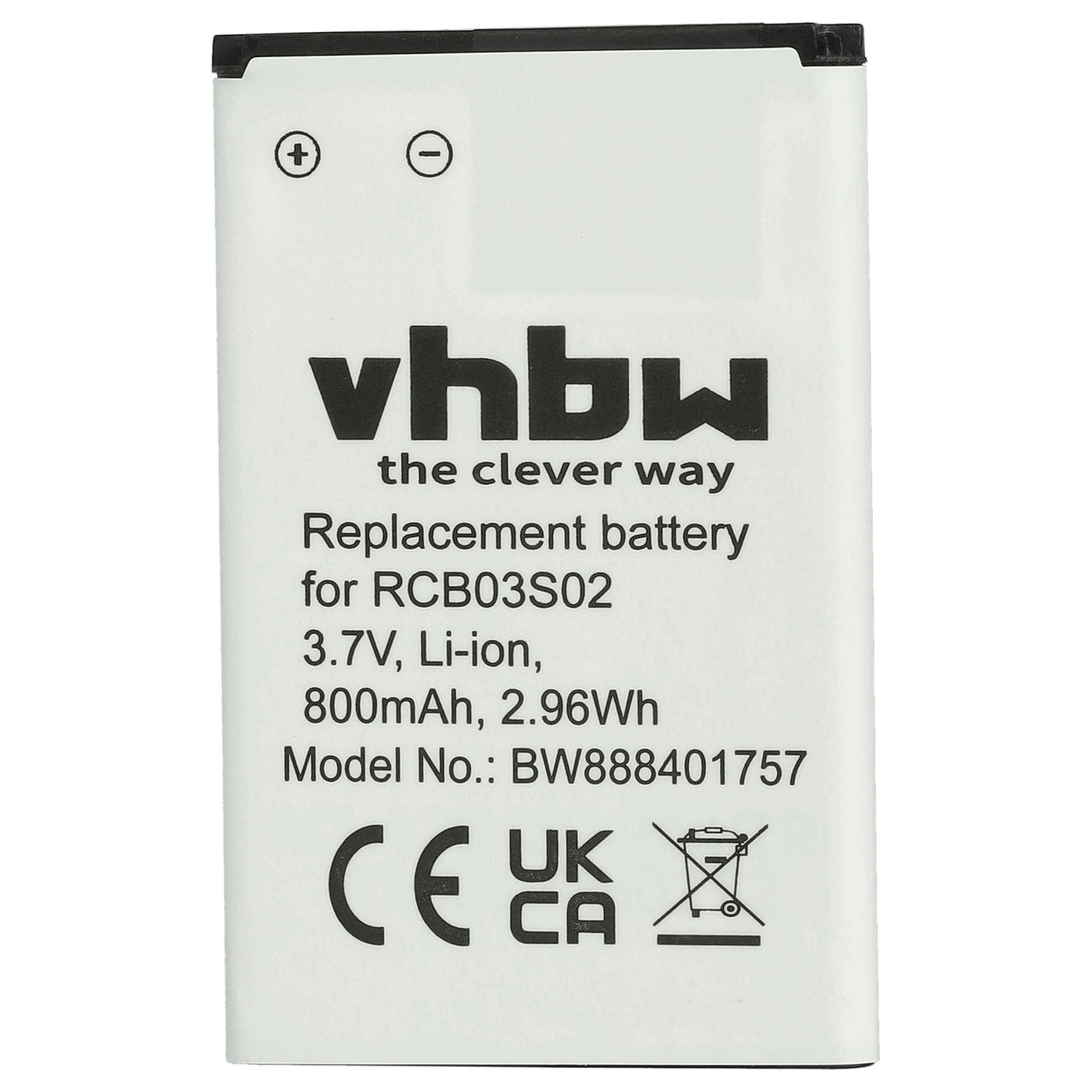 2x Akumulator do telefonu dla seniora zamiennik Swisstone RCB03S02 - 800 mAh 3,7 V Li-Ion