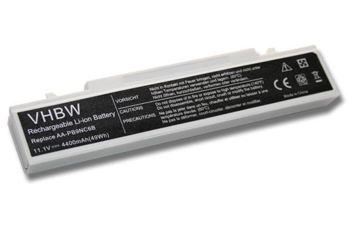 Batterie remplace Samsung AA-PL9NC2B, AA-PL9NC6B pour ordinateur portable - 4400mAh 11,1V Li-ion, blanc