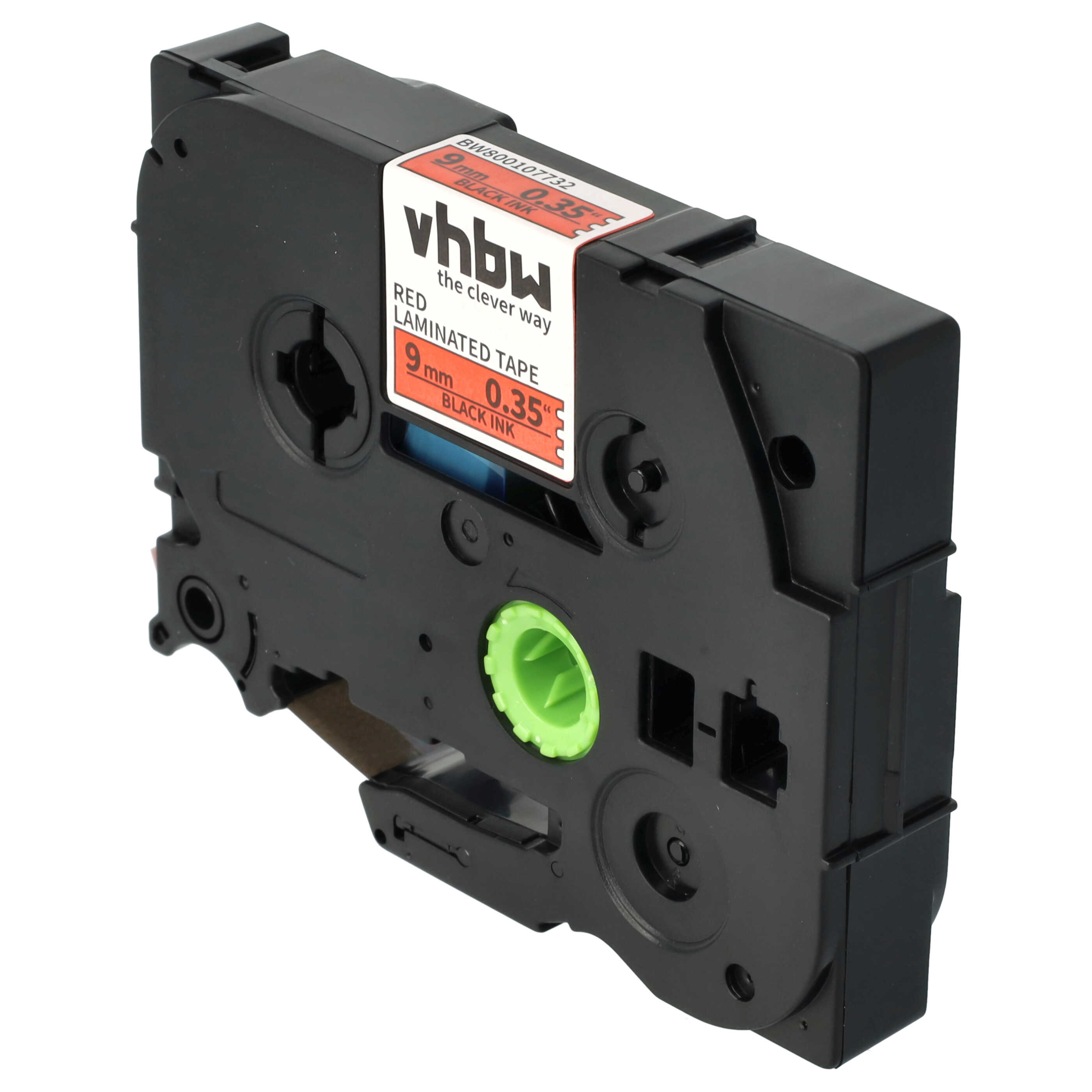 Label Tape as Replacement for Brother TZE-421 - 9 mm Black to Red