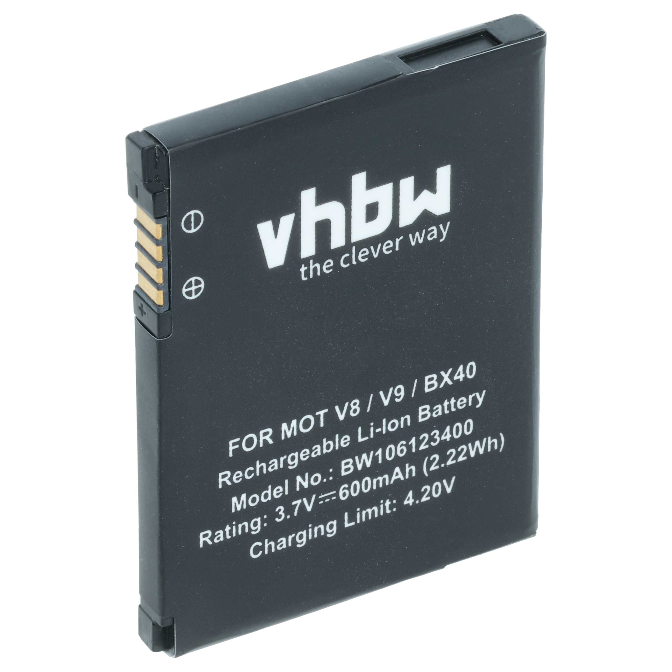 Batteria sostituisce Motorola SNN5805, SNN5805A, BX40, BX50, FNN7012AA per cellulare - 600mAh 3,7V Li-Ion 