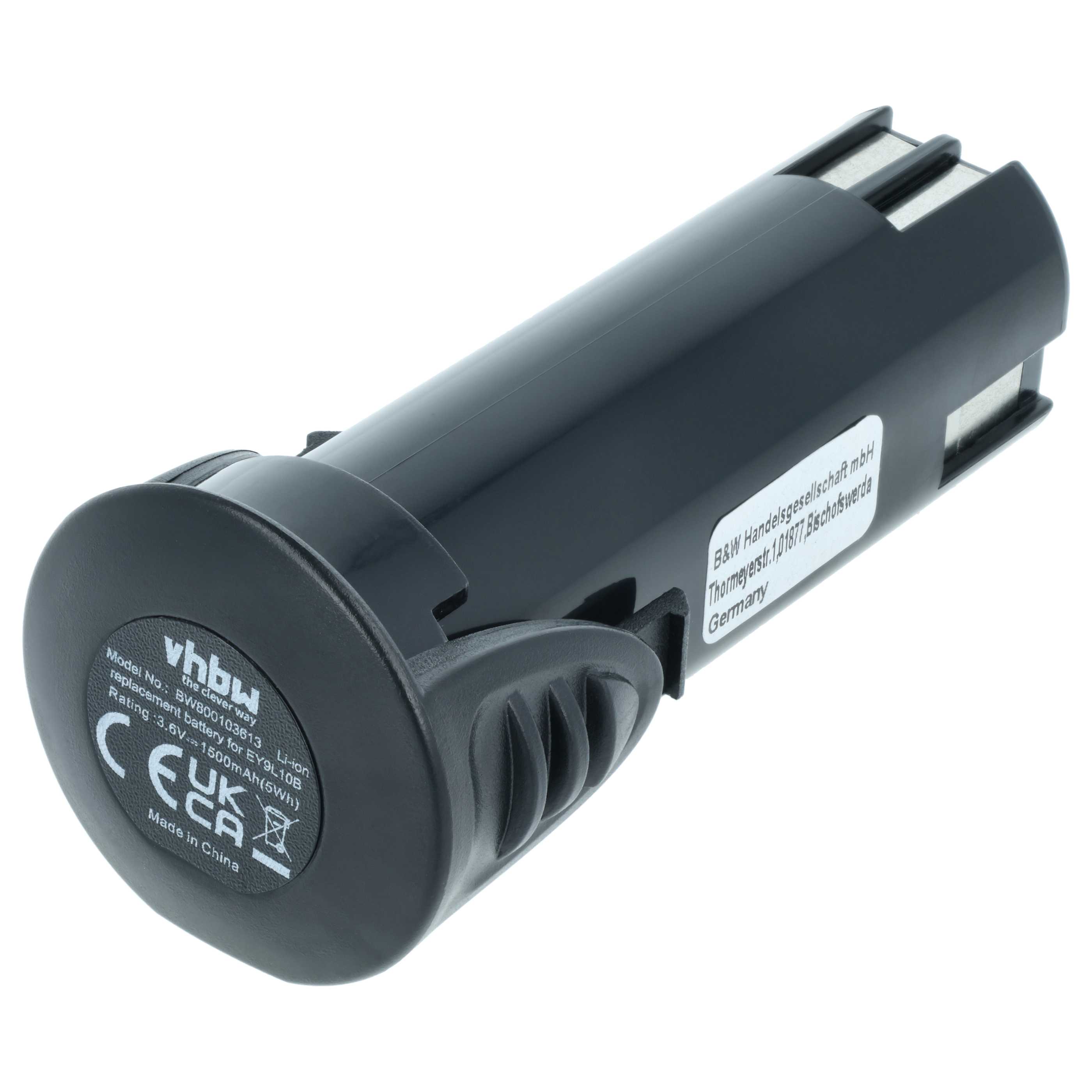 Battery replaces Panasonic EZ9L10, EY9L10B Electric Power Tool - 1500 mAh, 3.6 V, Li-Ion
