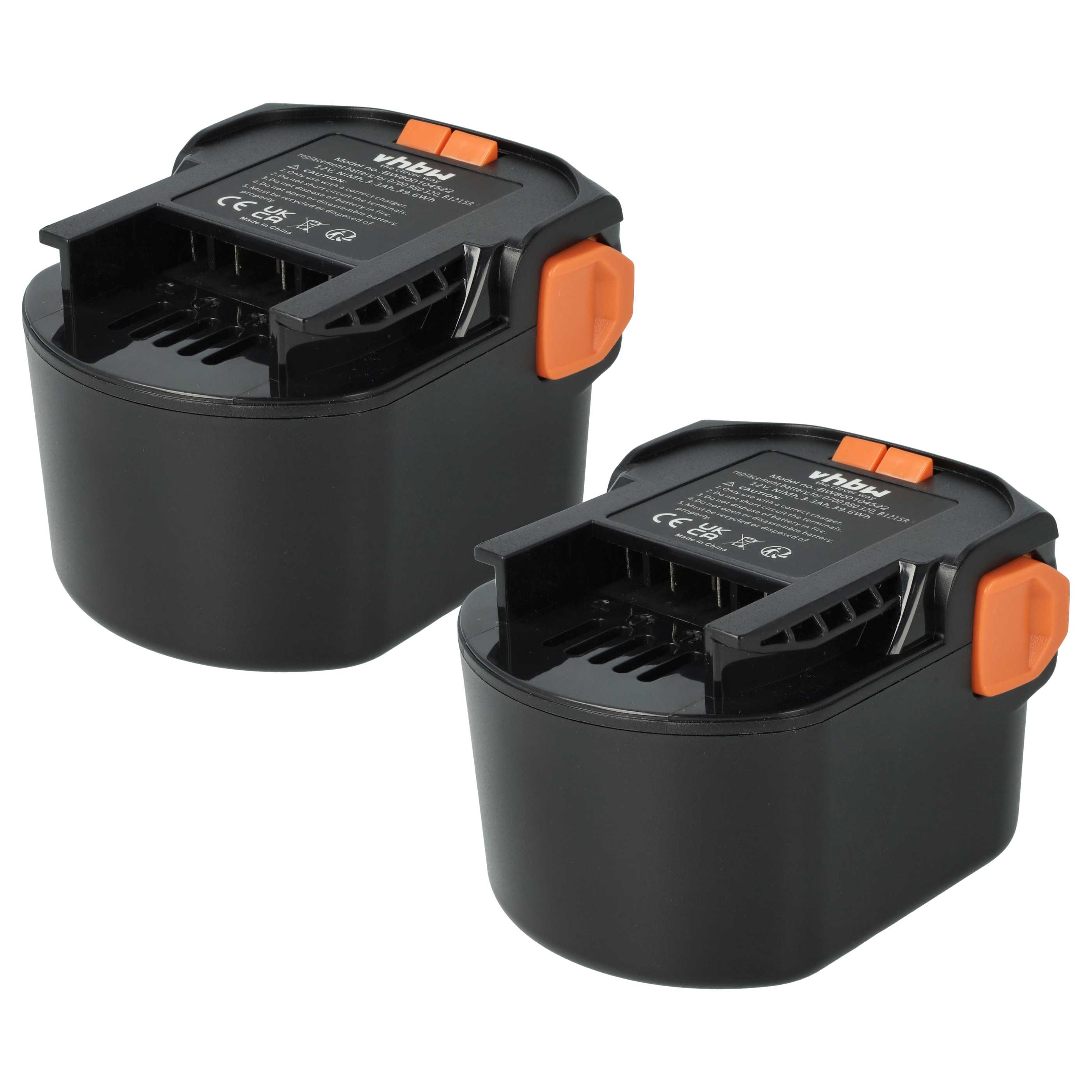 Batterie (2 pcs.) remplace AEG 0700 980 320, M1230R, B1220R, B1215R outil électrique AEG - 3,3Ah 12V NiMH
