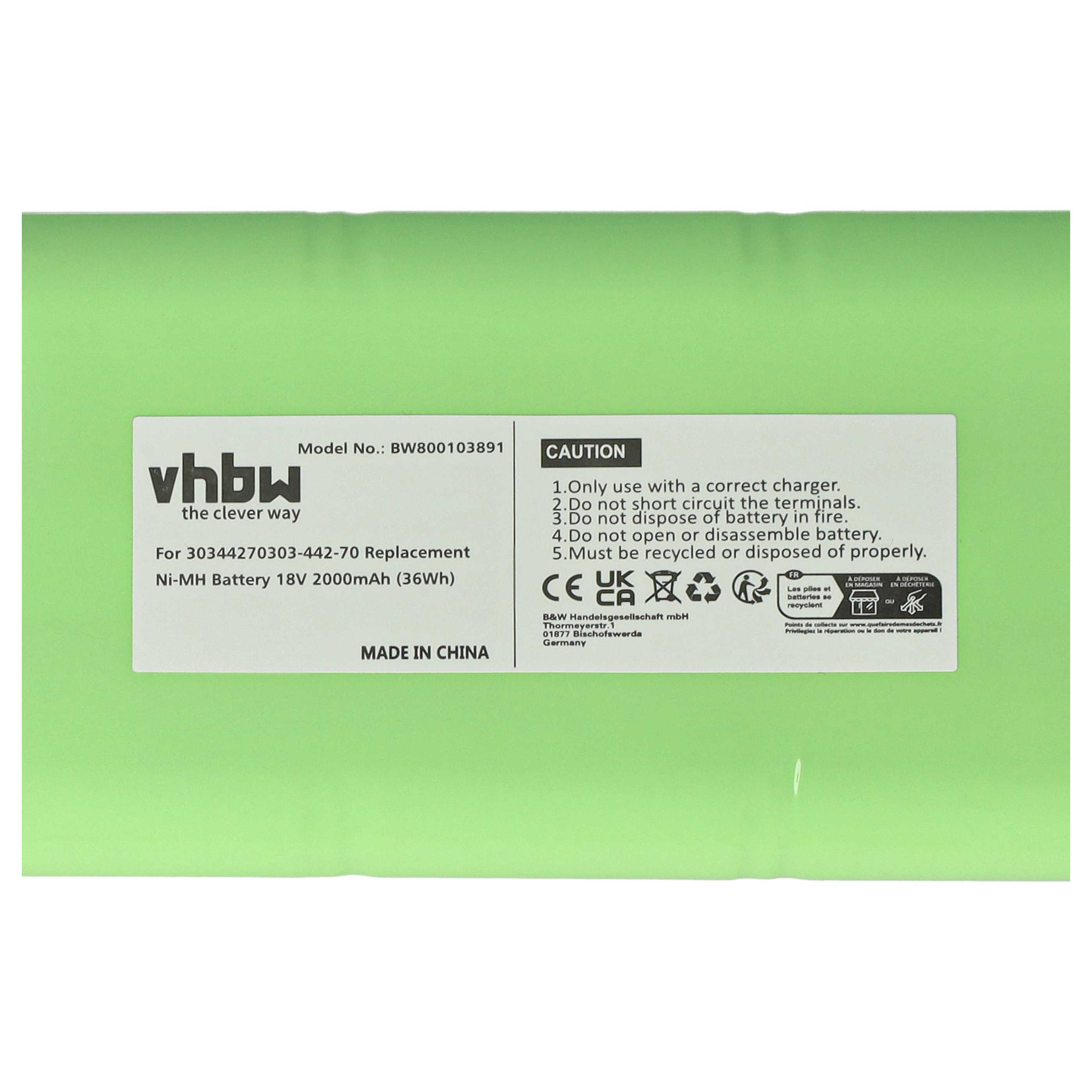 Batería reemplaza GE / Marquette 30344270303-442-70 para tecnología médica (2000 mAh, 18 V, NiMH)