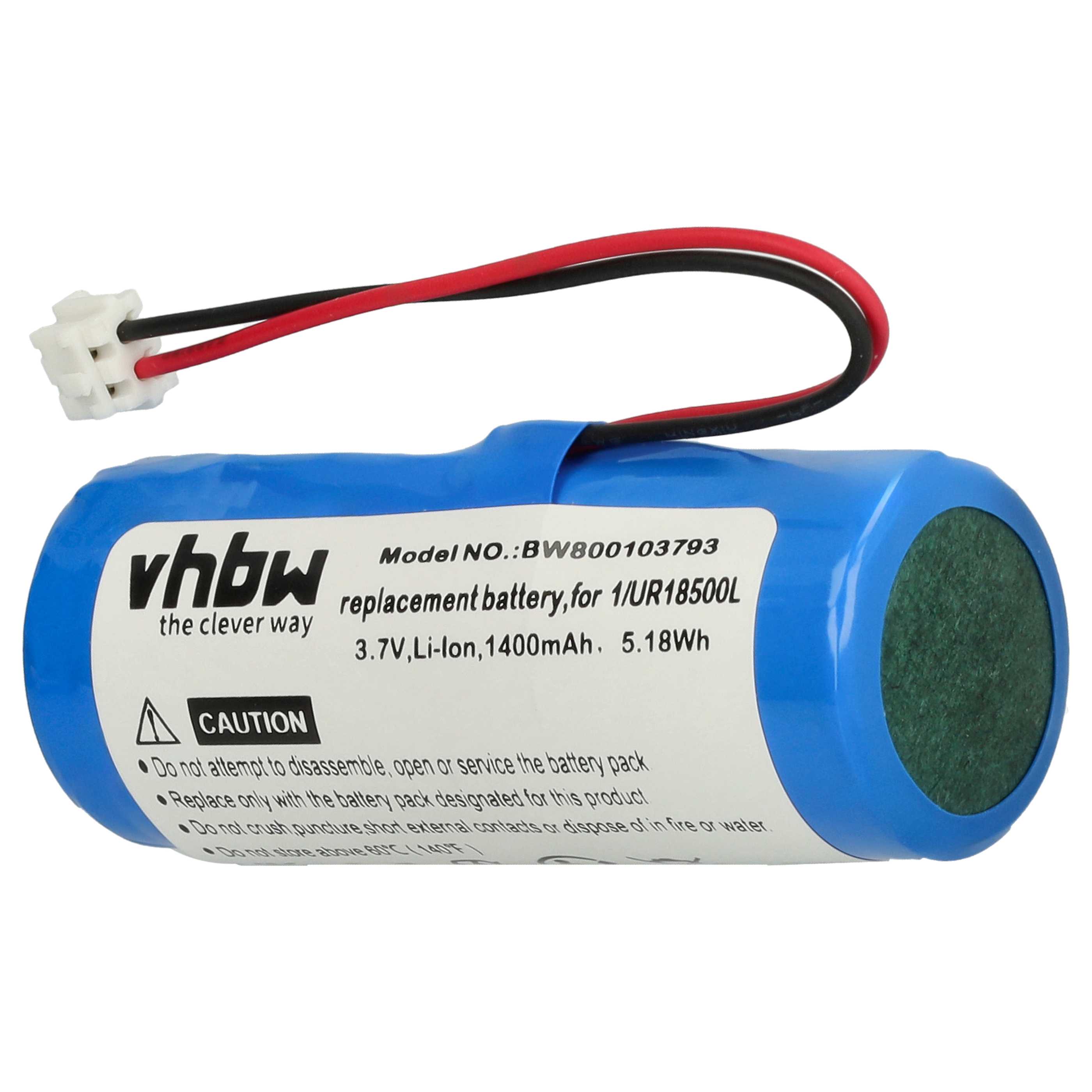Batteria per rasoio sostituisce Wella 1/UR18500L, 1531582 - 1400mAh 3,7V Li-Poly