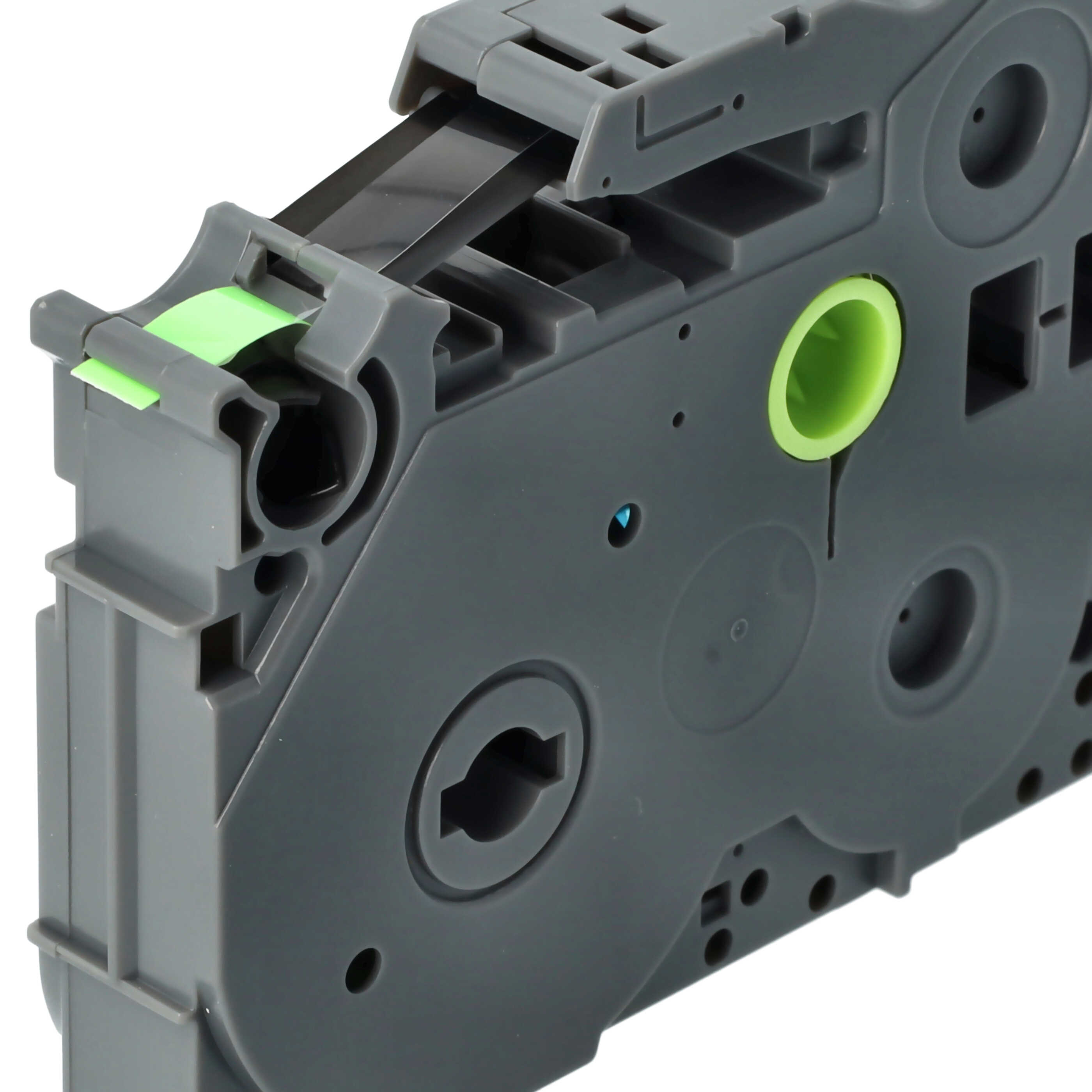 Cassetta nastro sostituisce Brother TZ-D11, TZE-D11 per etichettatrice Brother 6mm nero su verde fluo