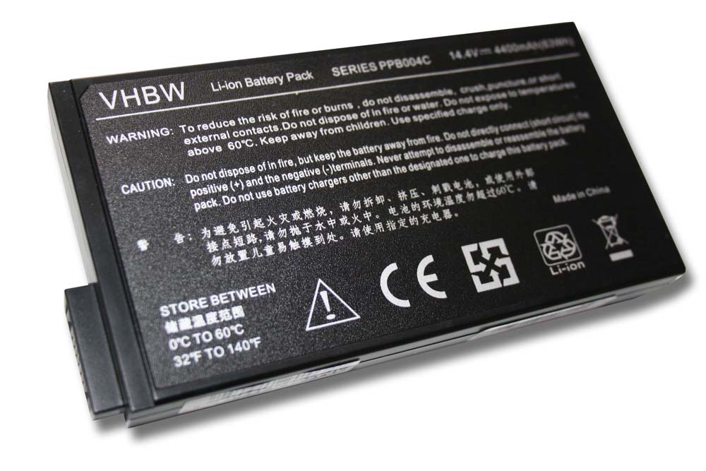 Batterie remplace HP 190336-001, 182281-001, 191169-001 pour ordinateur portable - 4400mAh 14,4V Li-ion, noir