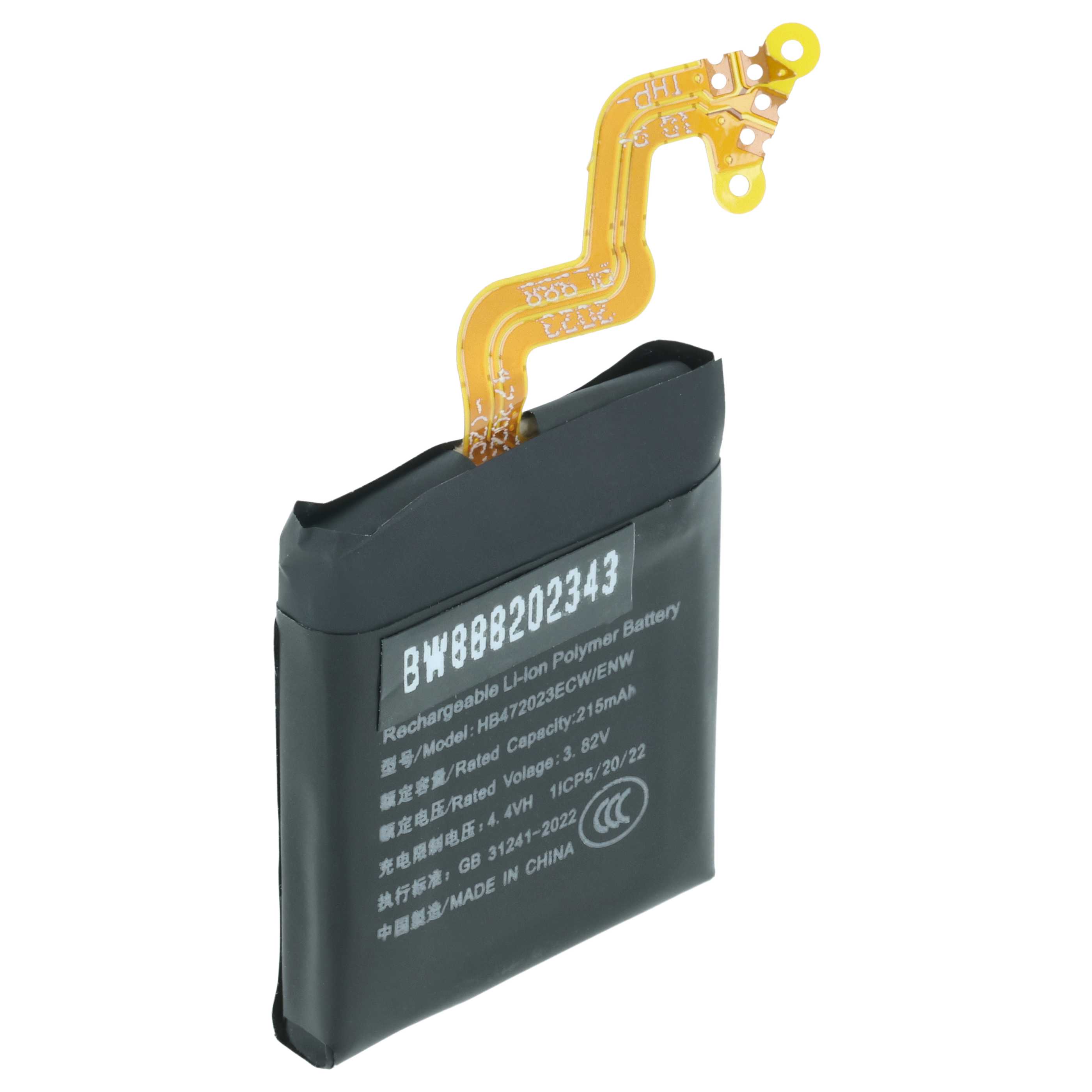 Smartwatch Battery replaces Huawei HB472023ECW - 210 mAh 3.82 V Li-polymer