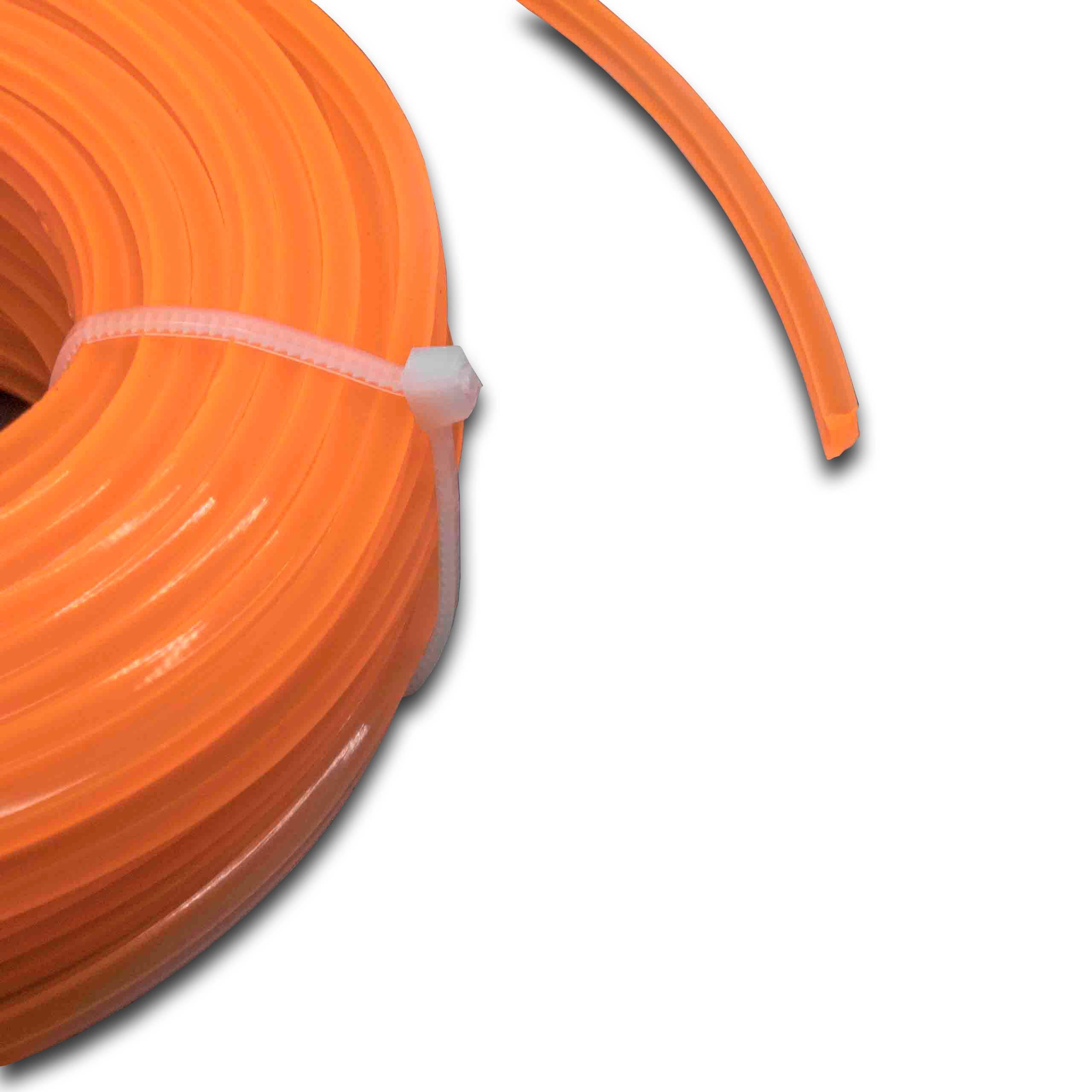 Fil pour débroussailleuse, tondeuse Bosch, Makita - Fil de coupe, orange, 2,4 mm x 15 m, carré