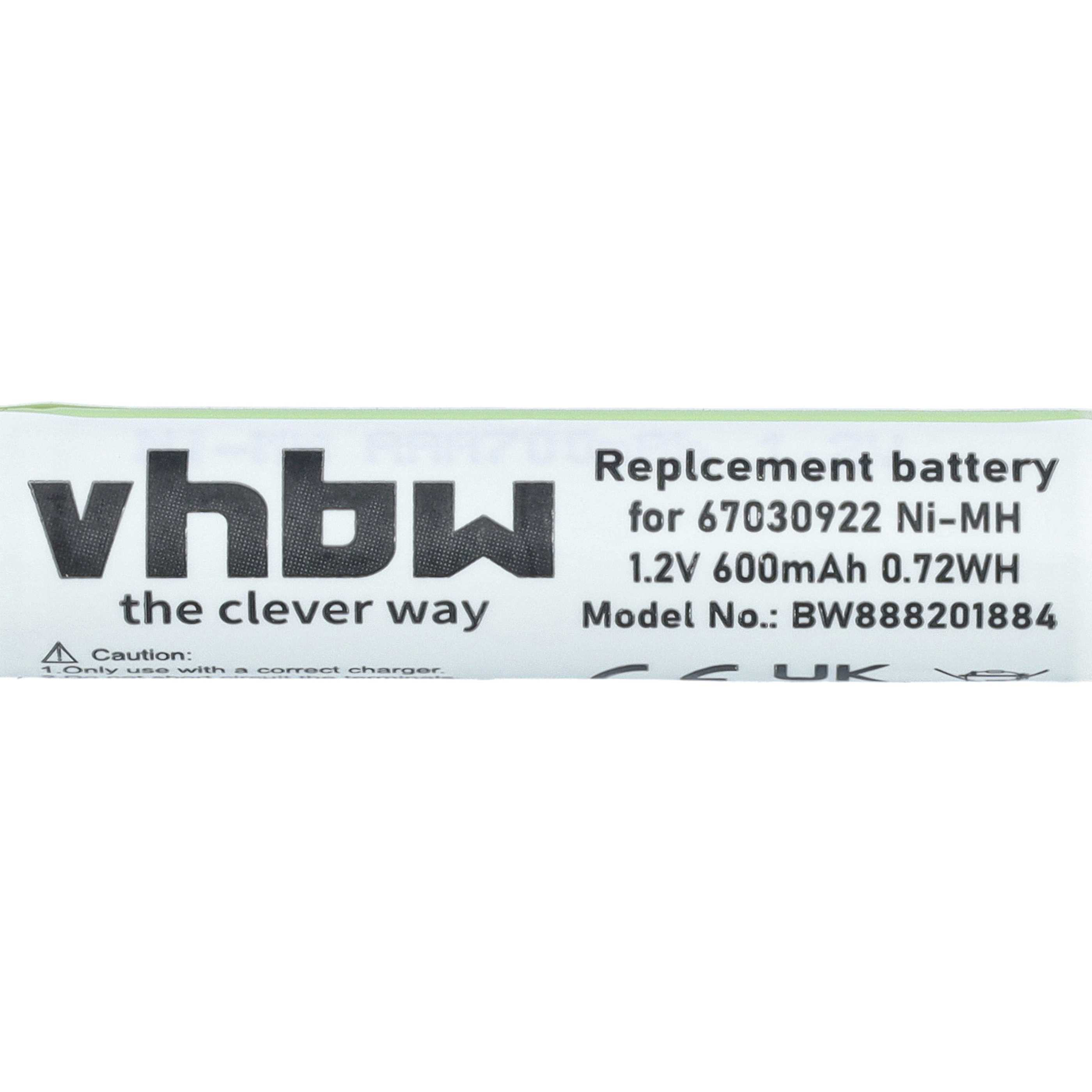 Akumulator do maszynki do strzyżenia zamiennik Braun 7030922, 67030922, 1HR-4UC, 67030368 - 600 mAh 1,2 V NiMH