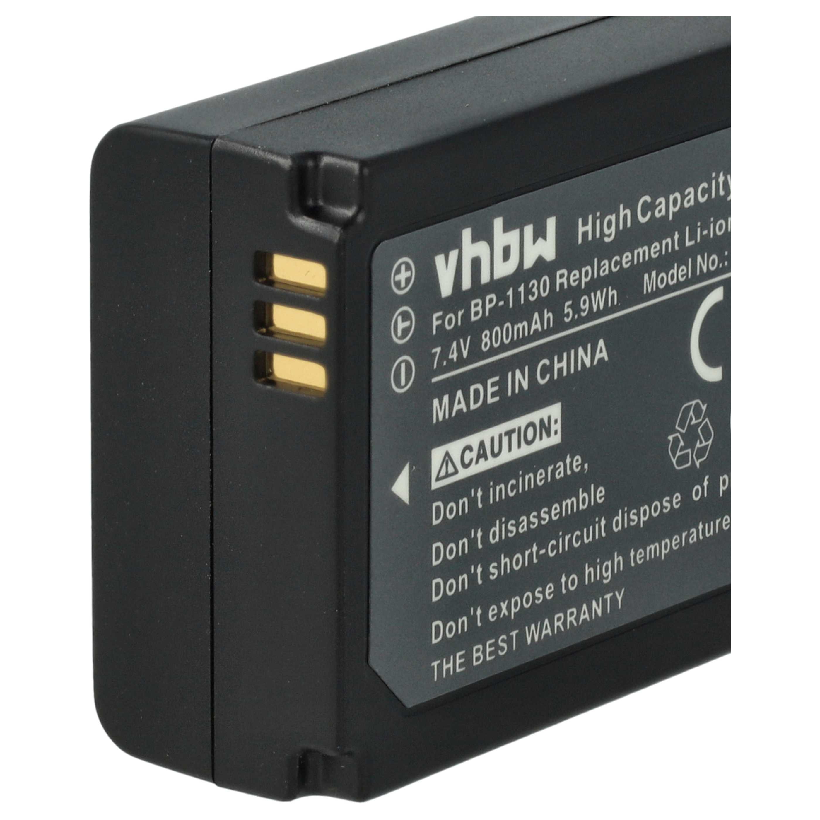 2x Battery replaces Samsung BP-1130, BP1130, ED-BP1130 - 800mAh, 7.4V, Li-Ion