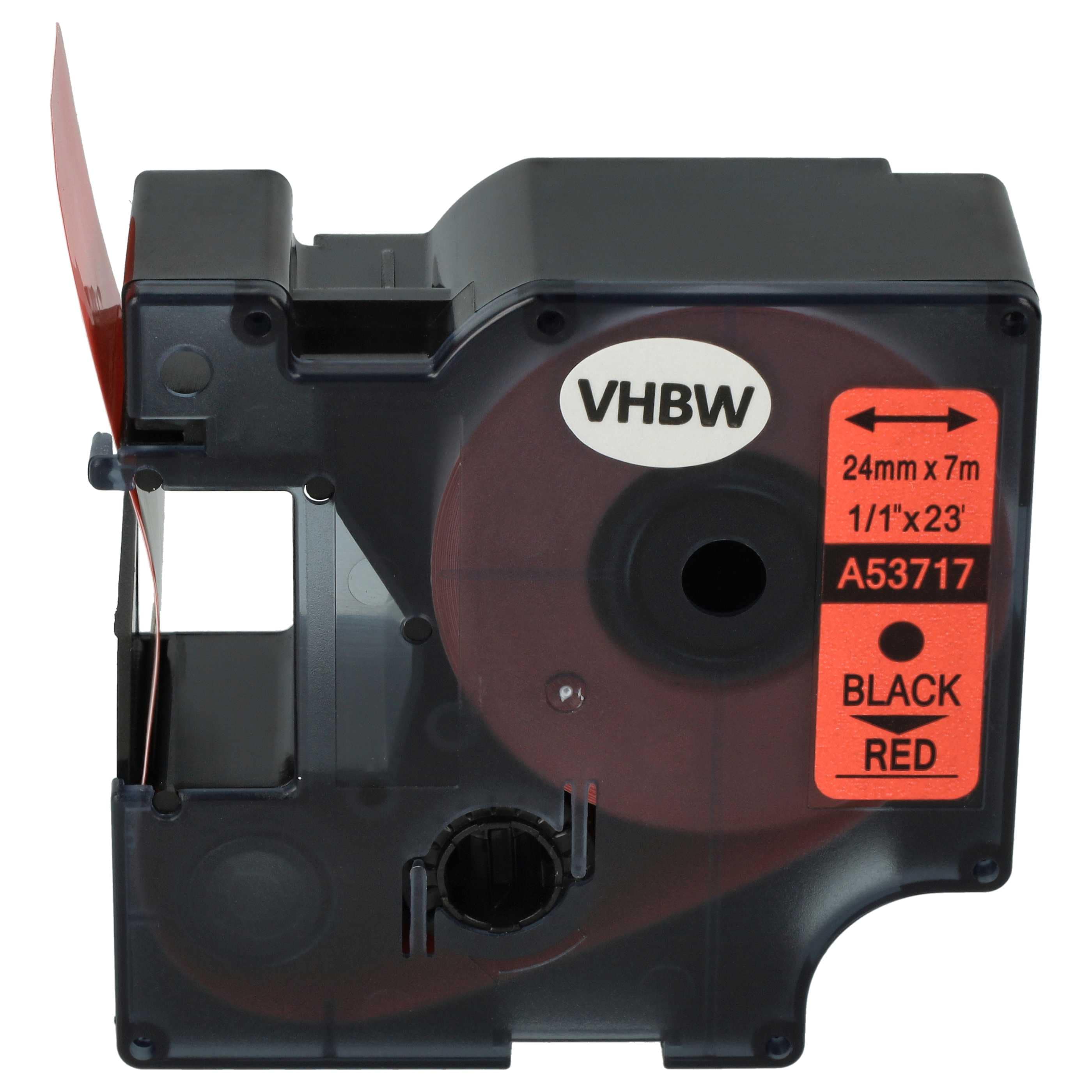 Label Tape replaces Dymo D1, 53717 - 24 mm Black to Red