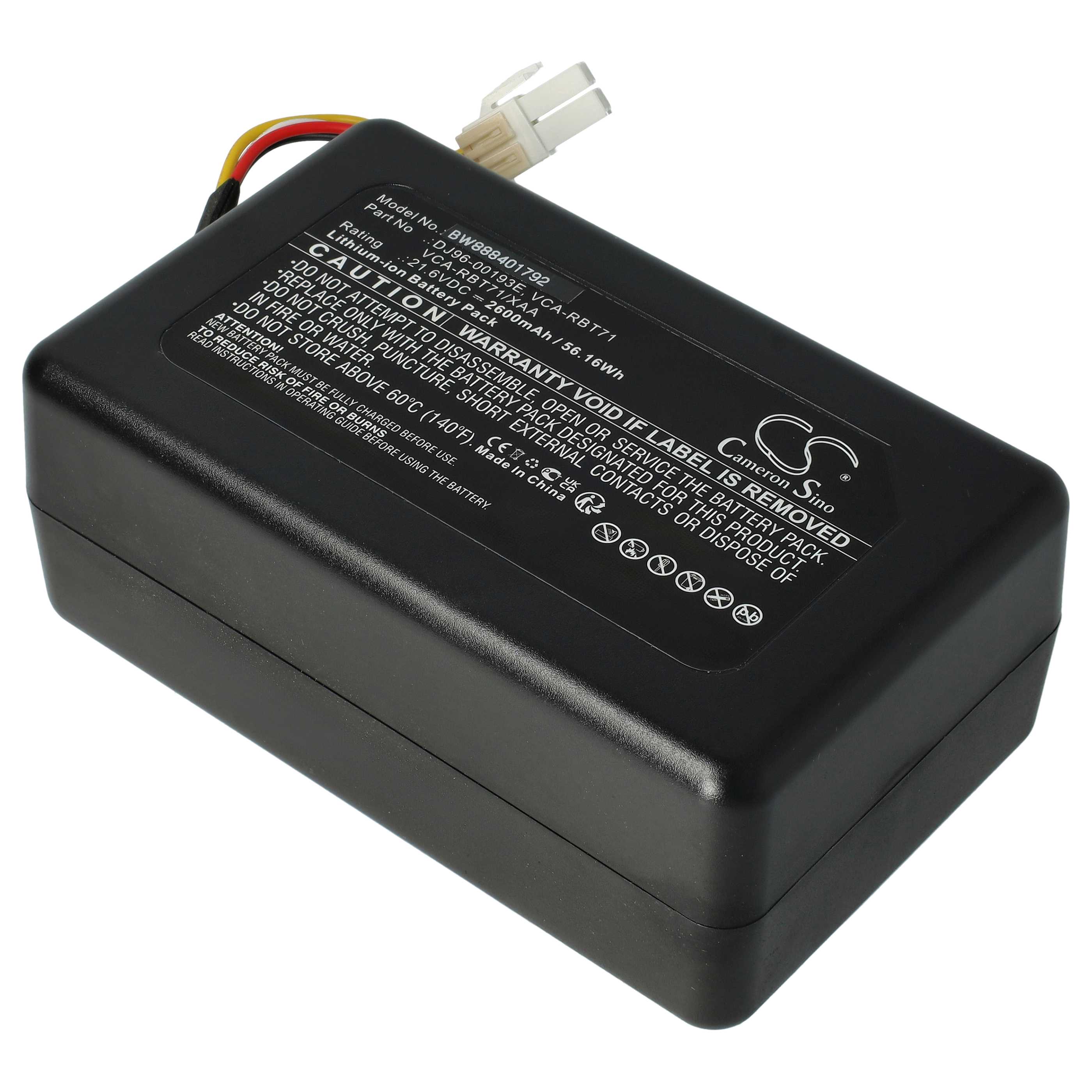 Akumulator do robota zamiennik Samsung DJ96-00202A, DJ96-00193E, DJ96-00193C - 2600 mAh 21,6 V Li-Ion, czarny