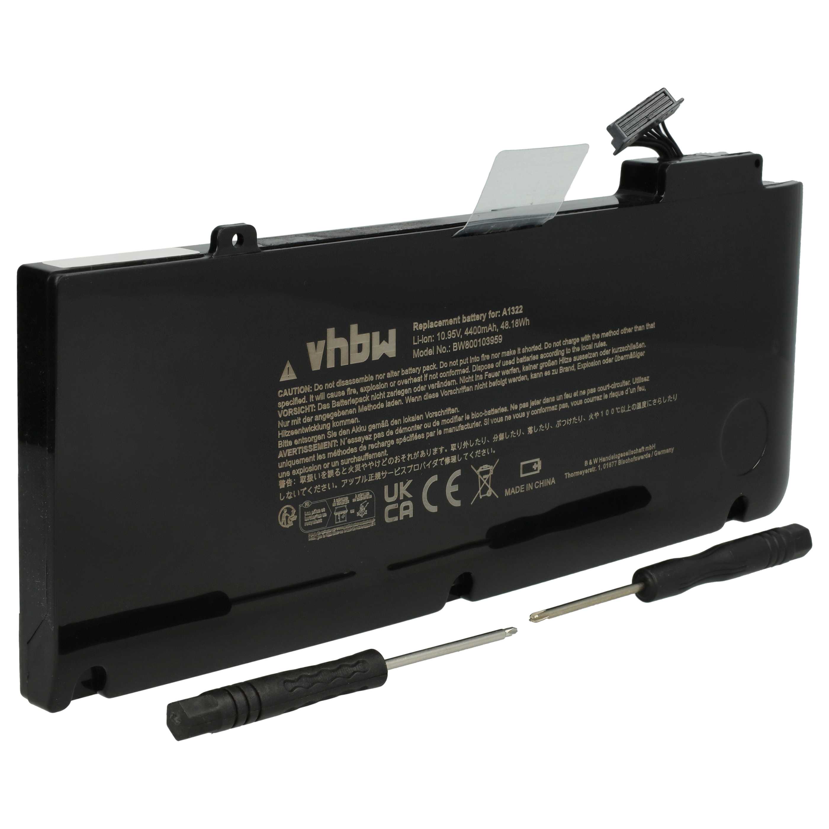 Batteria sostituisce Apple 661-5229, 661-5391, 020-6547-A per notebook Apple - 4400mAh 10,95V Li-Poly