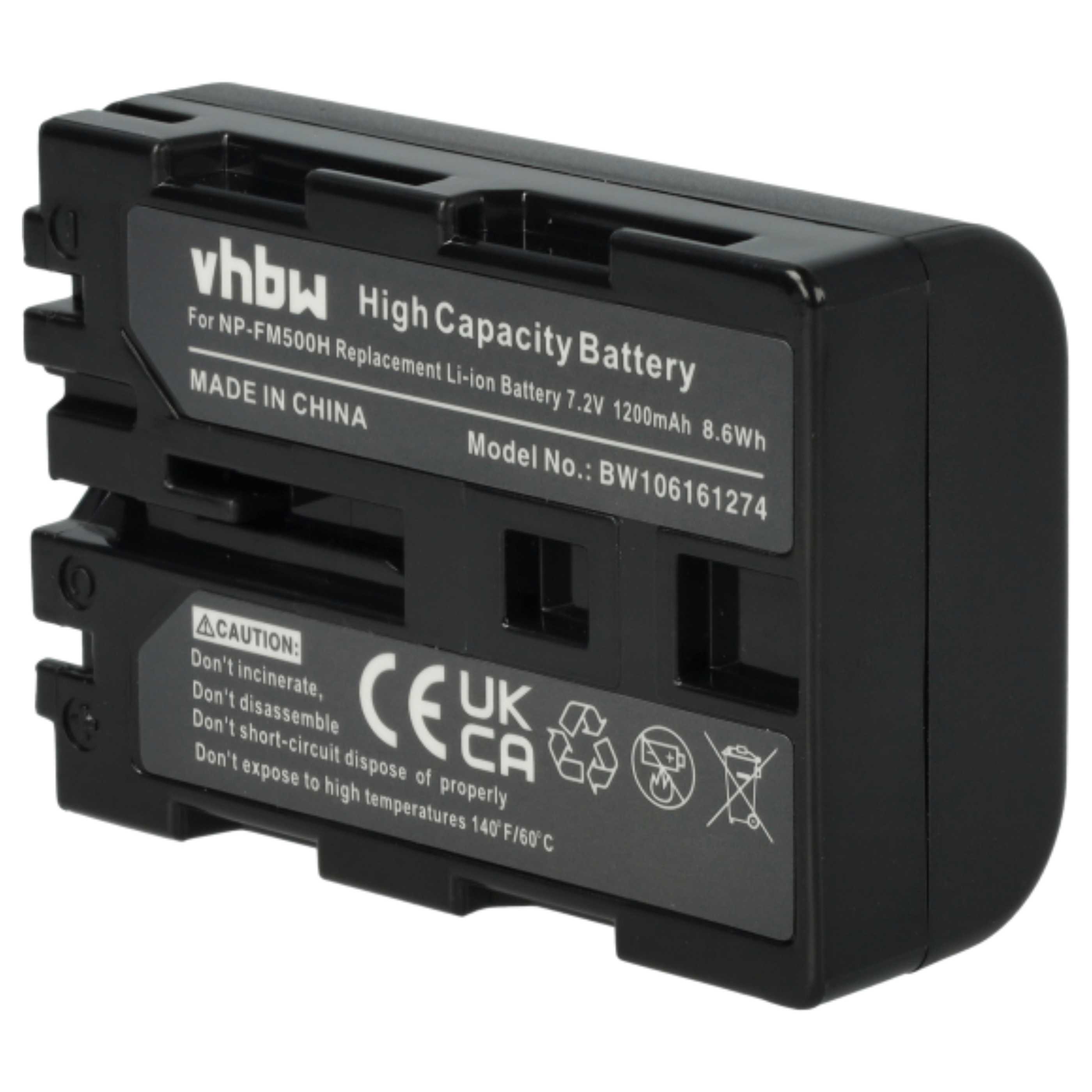 2x Battery replaces Sony NP-FM500H - 1200mAh, 7.2V, Li-Ion