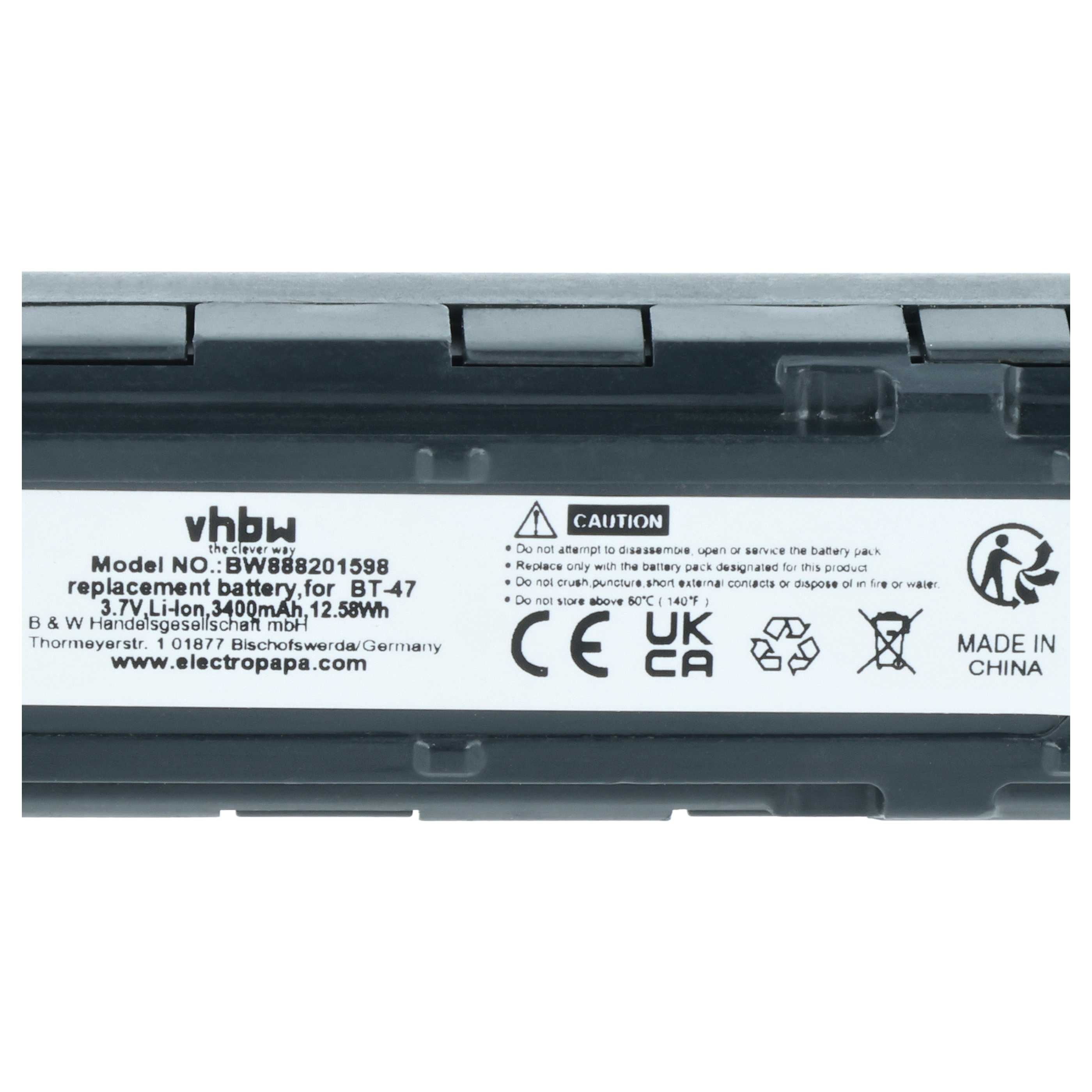 2x Batteries remplace Datalogic 128004721, BT-47, RBP-GM45 pour scanner de code-barre Datalogic - 3400mAh 3,7V