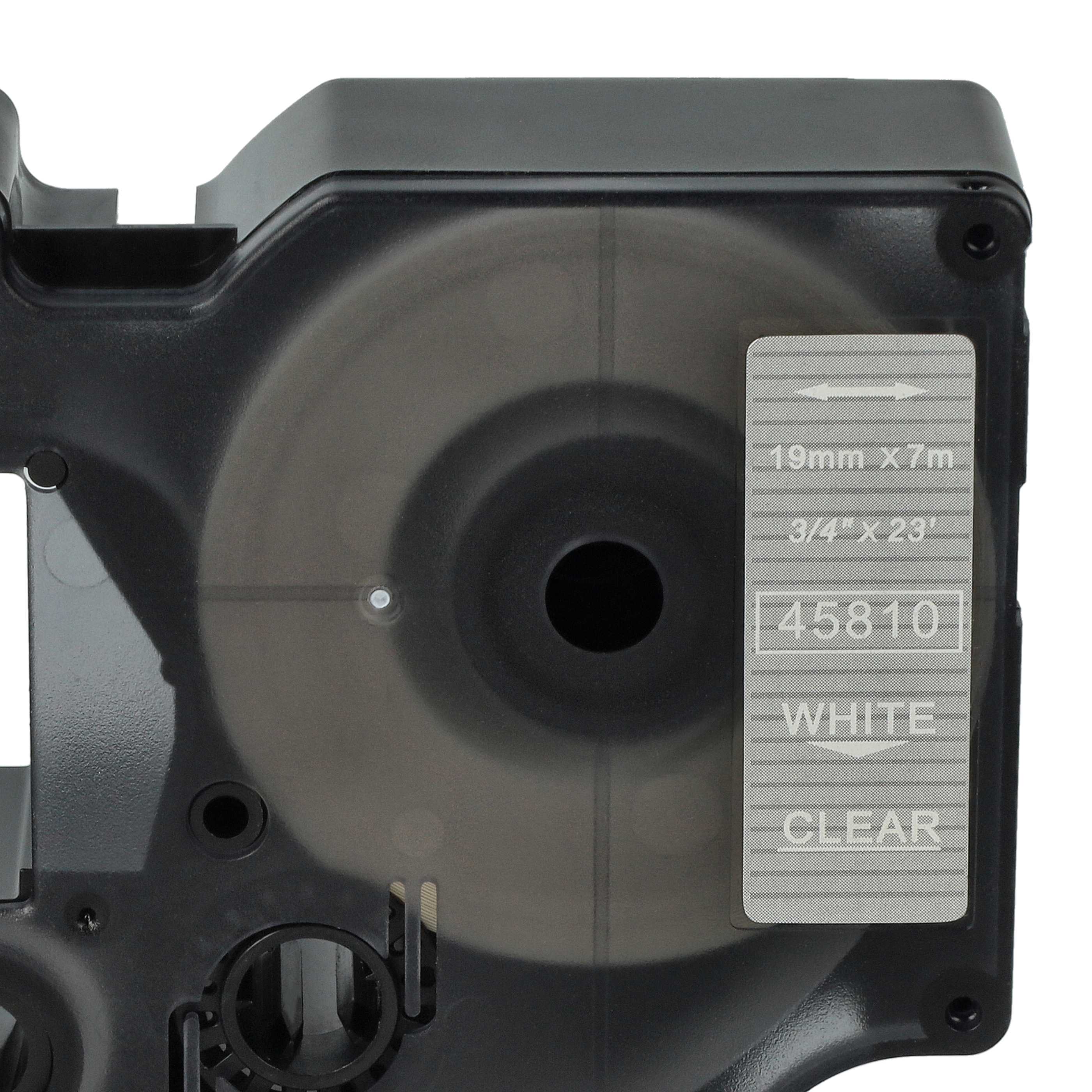 Label Tape replaces Dymo D1, 45810 - 19 mm White to Transparent