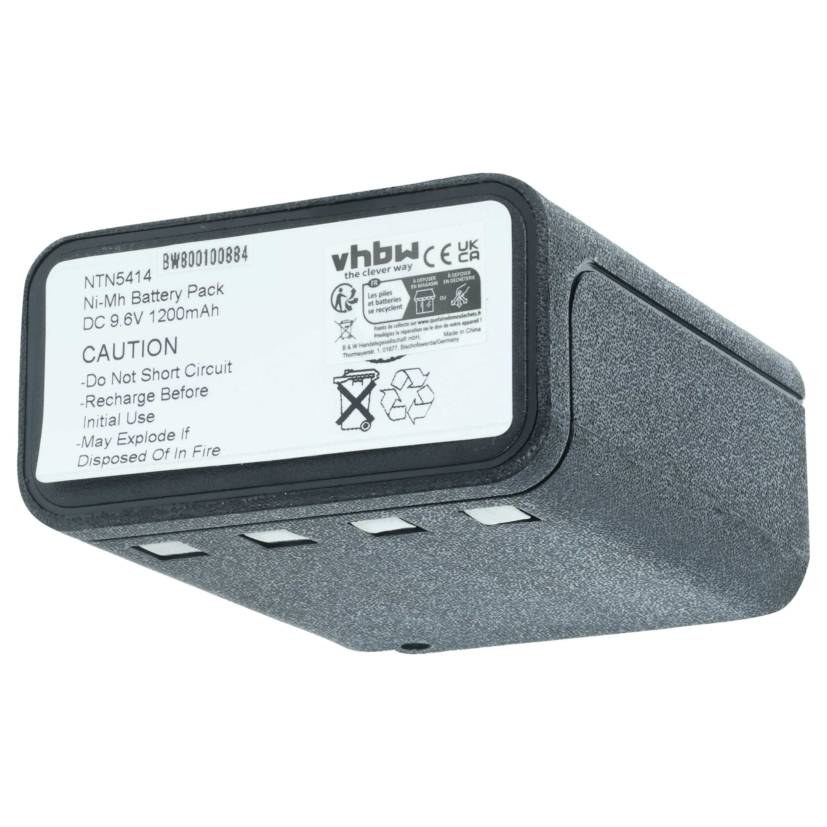 Radio 2x Battery replaces Bullard BNH-5447TIC, BU32H1-A - 1200 mAh 9.6 V NiMH